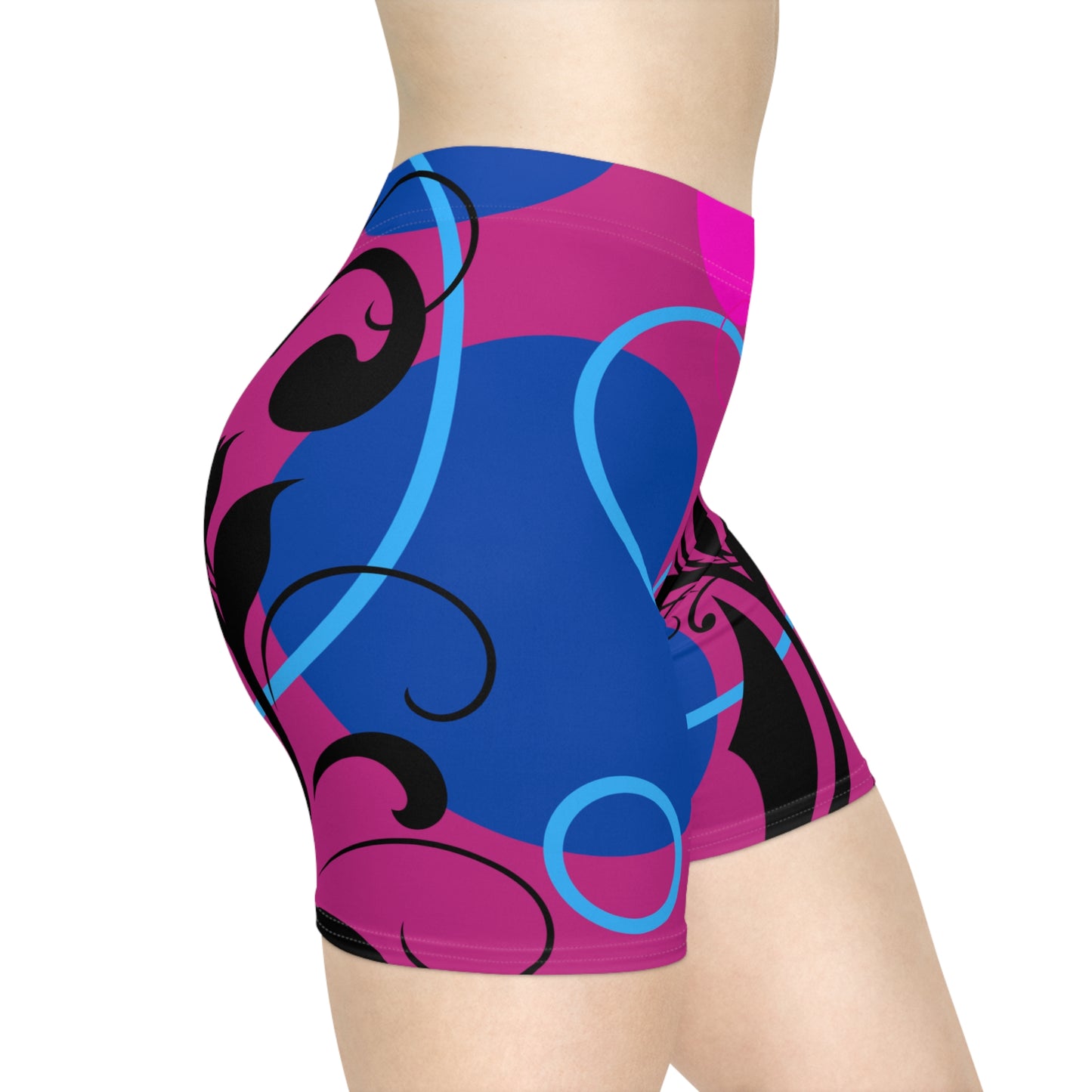 Patterned Yoga Athletic Biker Shorts - COFFEEBRE