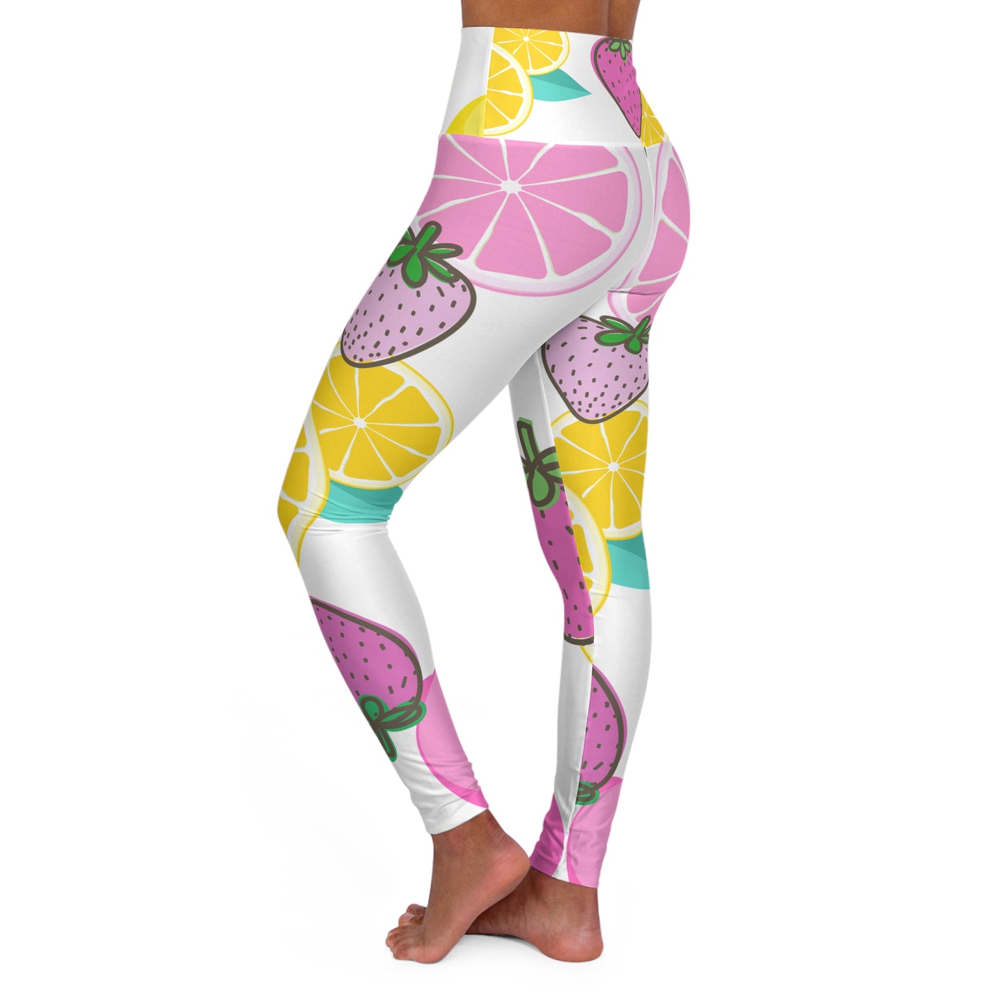 Strawberry  High Waisted Yoga Leggings - COFFEEBRE