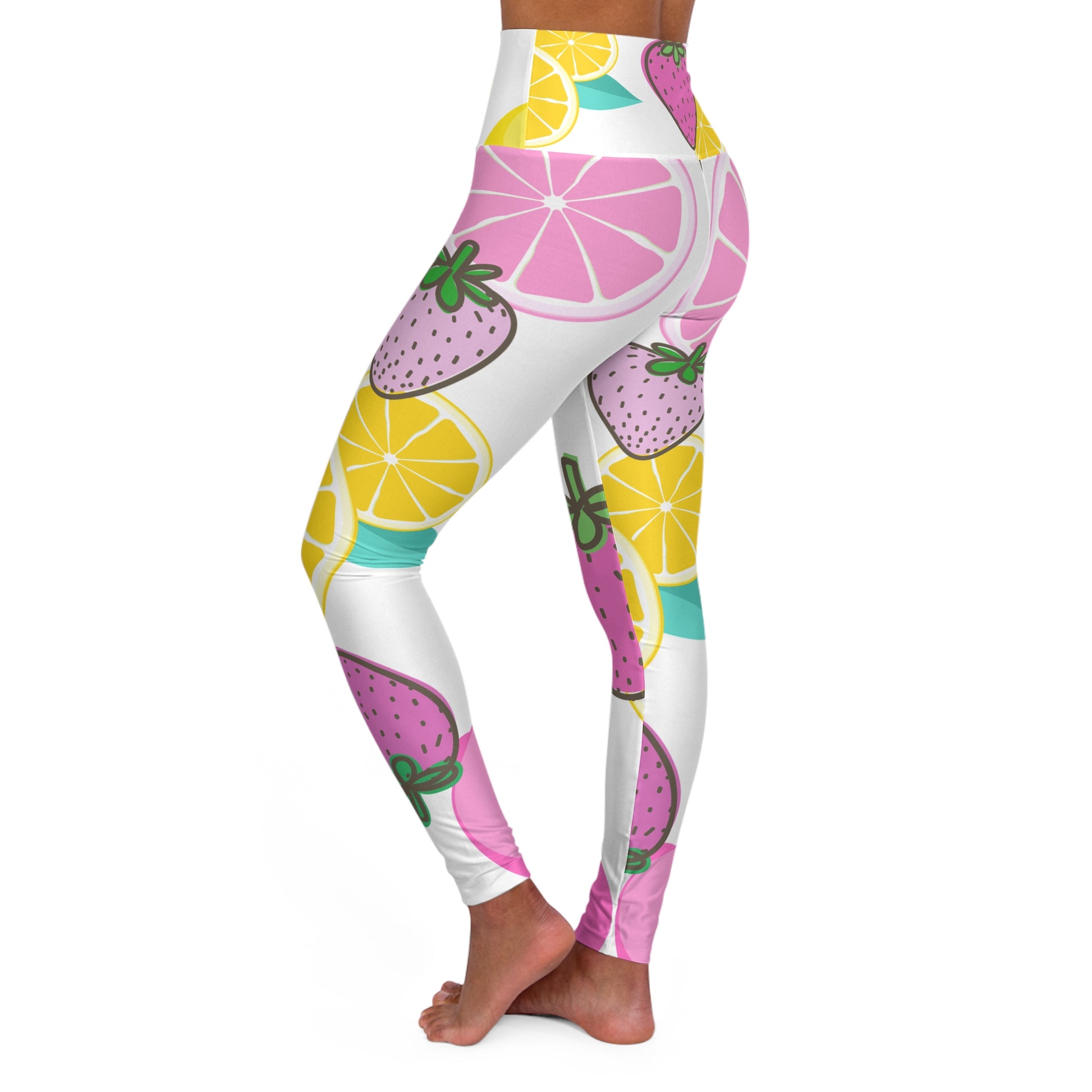 Strawberry  High Waisted Yoga Leggings - COFFEEBRE