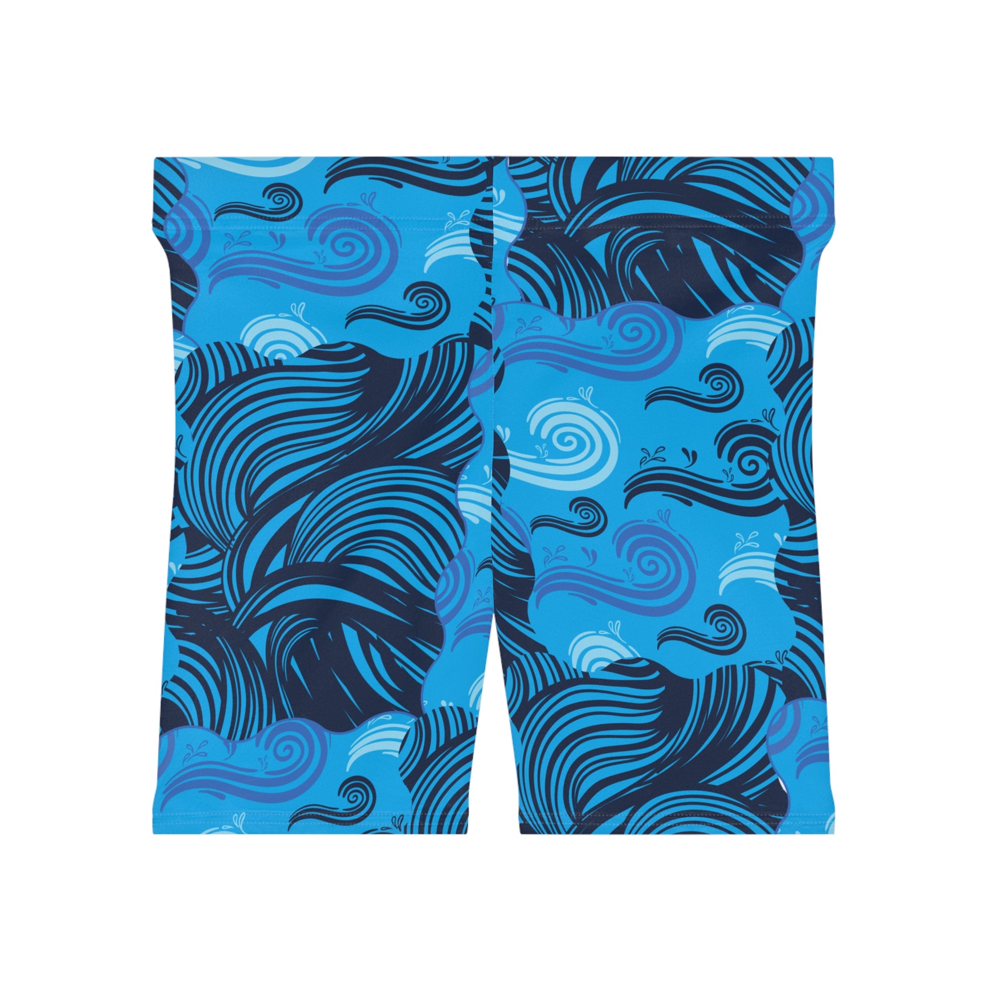 Ocean Wave Workout Biker Shorts - COFFEEBRE