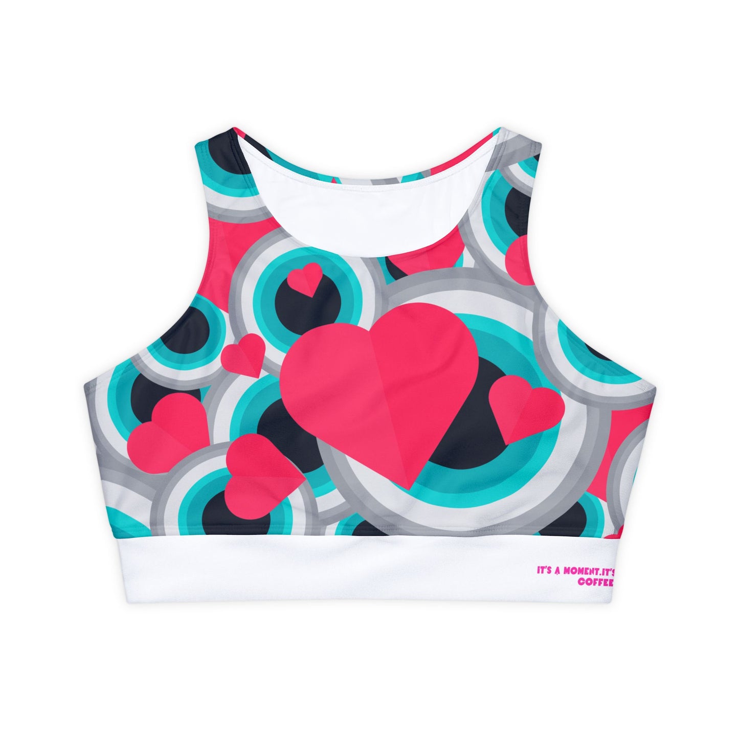 Patterned Heart Workout Sports Bra - COFFEEBRE