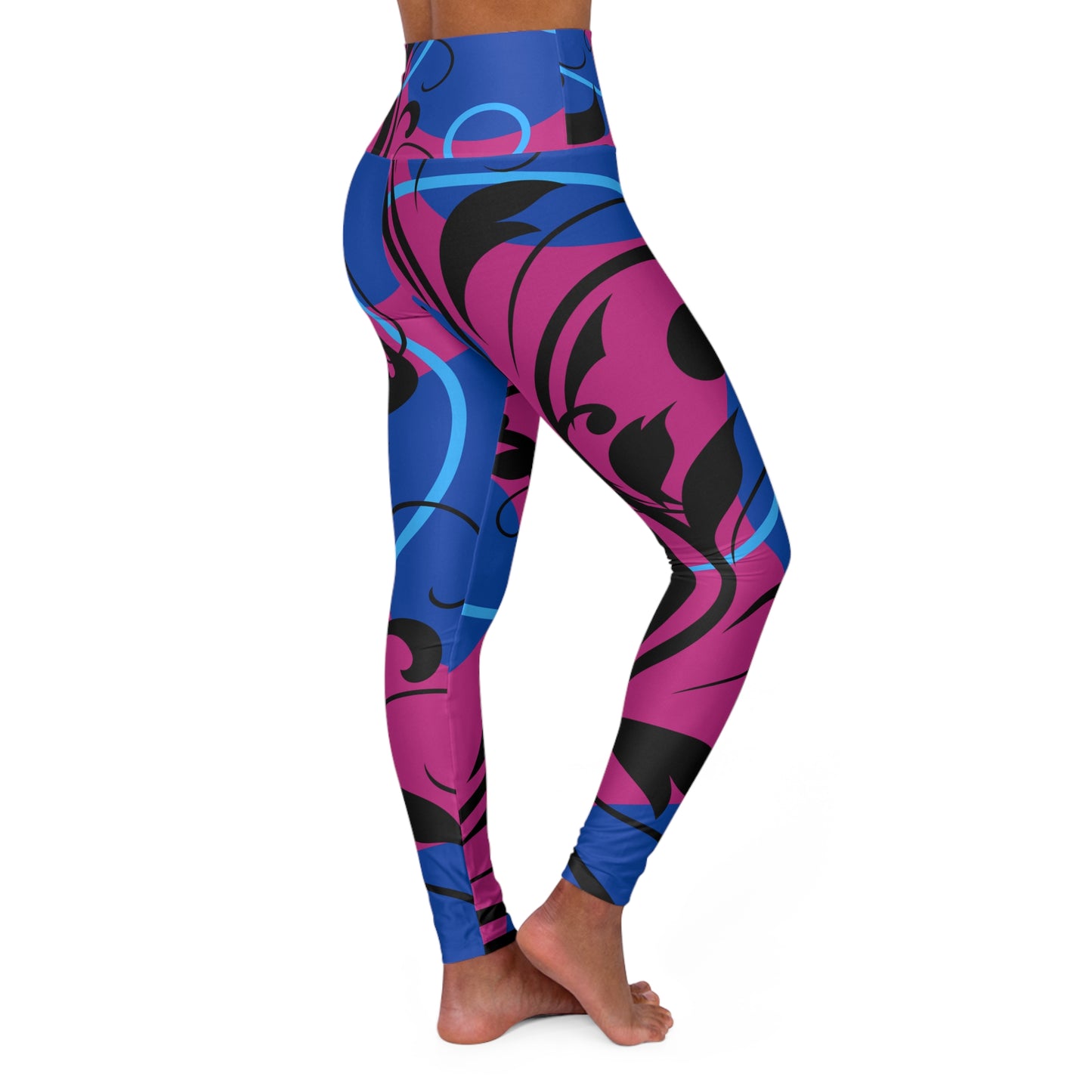 Pink High Waisted Running Leggings -COFFEEBRE