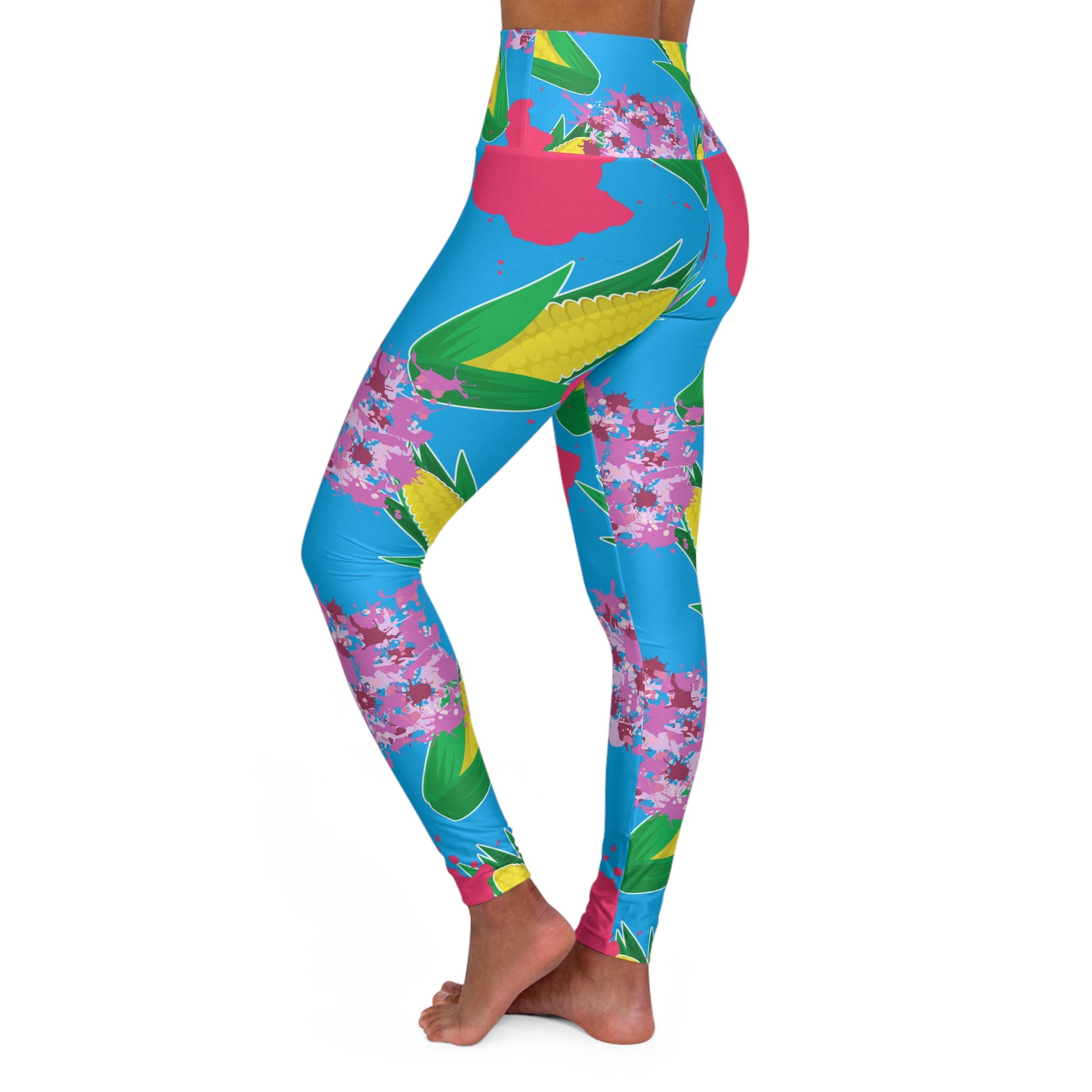 Floral High Waisted Yoga Leggings - COFFEEBRE