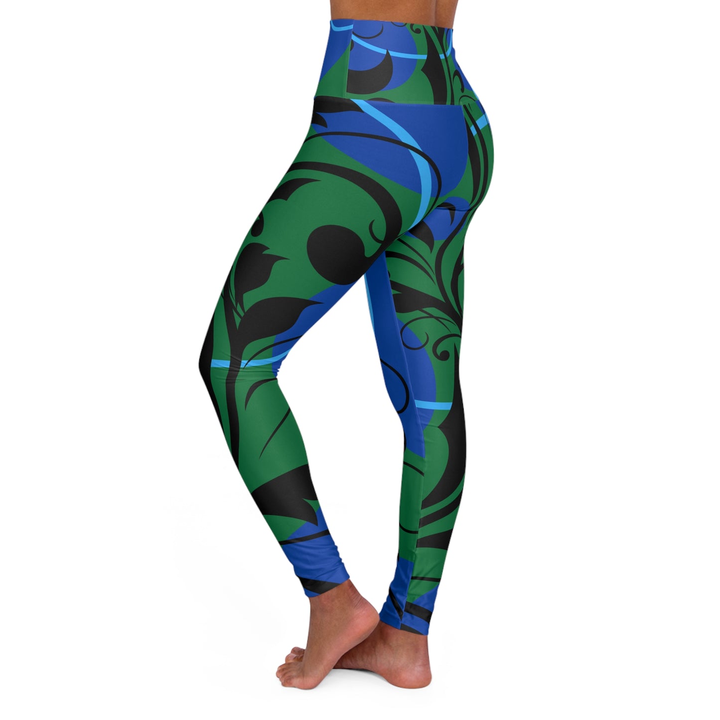 Green High Waisted Yoga Leggings - COFFEEBRE