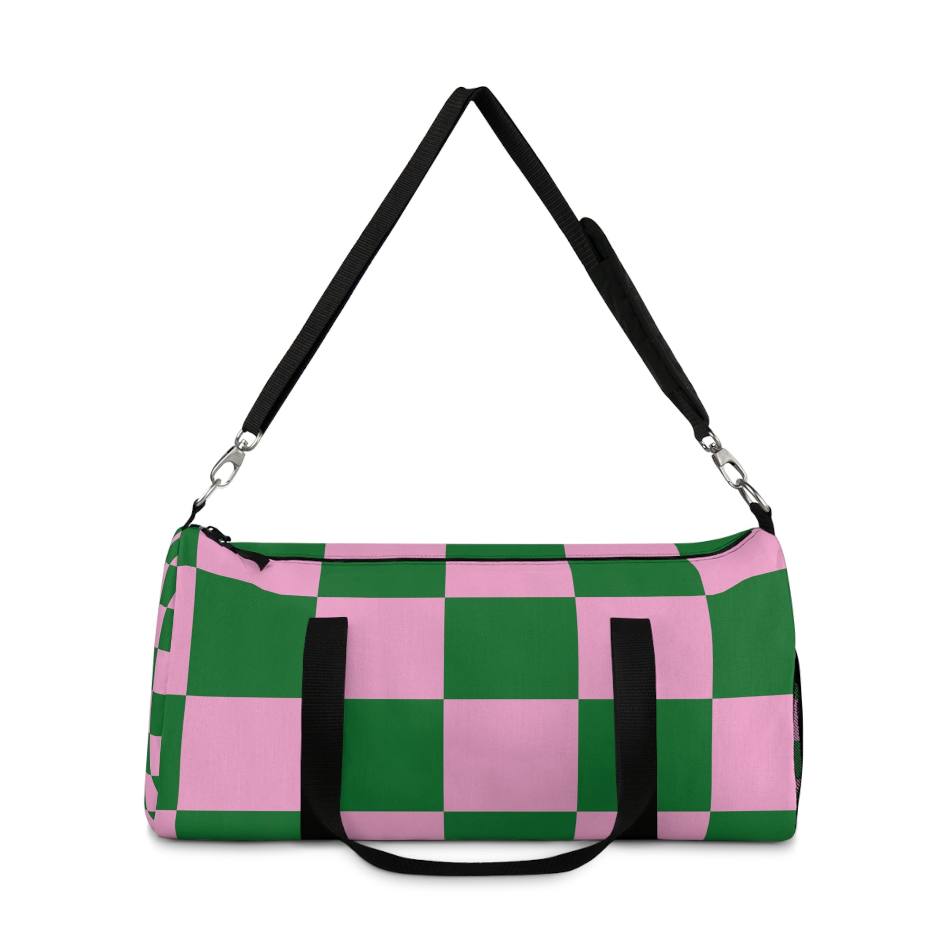 Green Checkered Gym Duffel Bag - COFFEEBRE