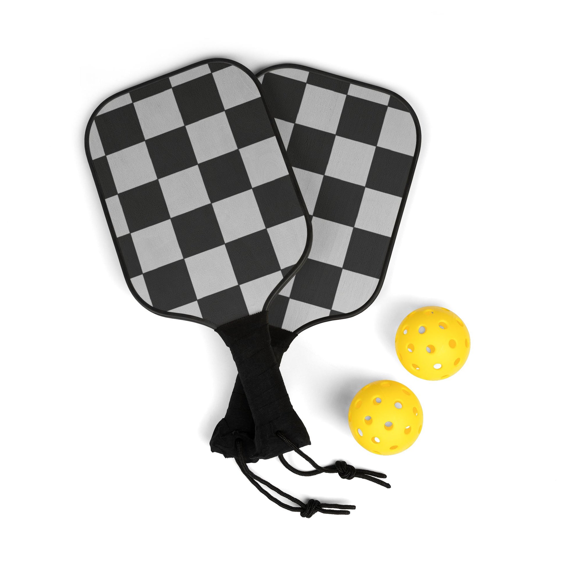 Grey Checkered Pickleball Paddle Kit - COFFEEBRE