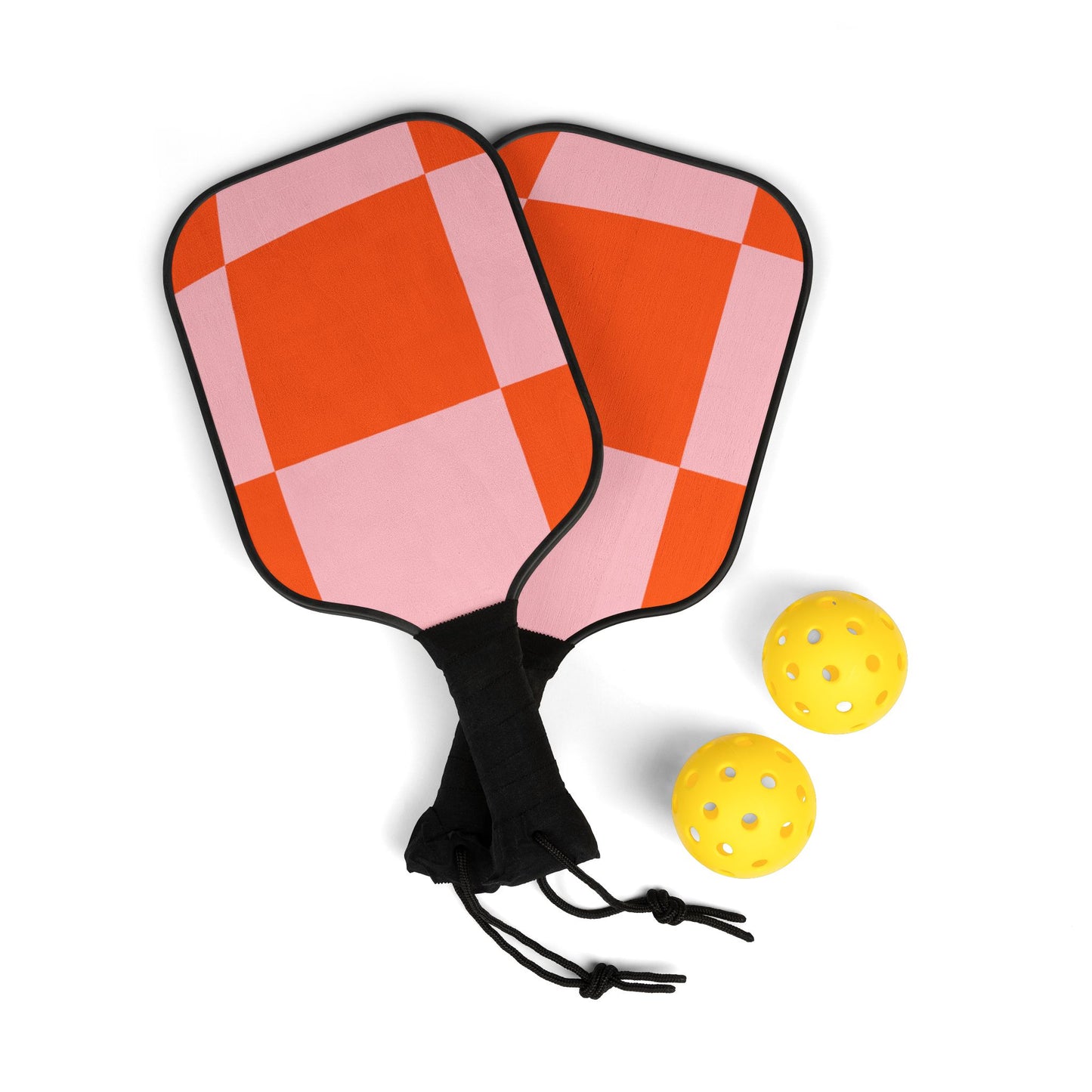 Orange Checkered Pickleball Paddle Kit - COFFEEBRE