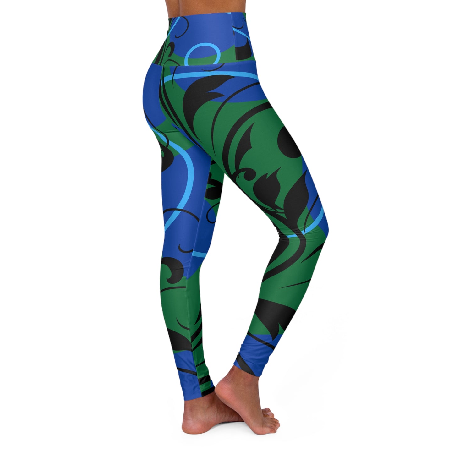 Green High Waisted Yoga Leggings - COFFEEBRE