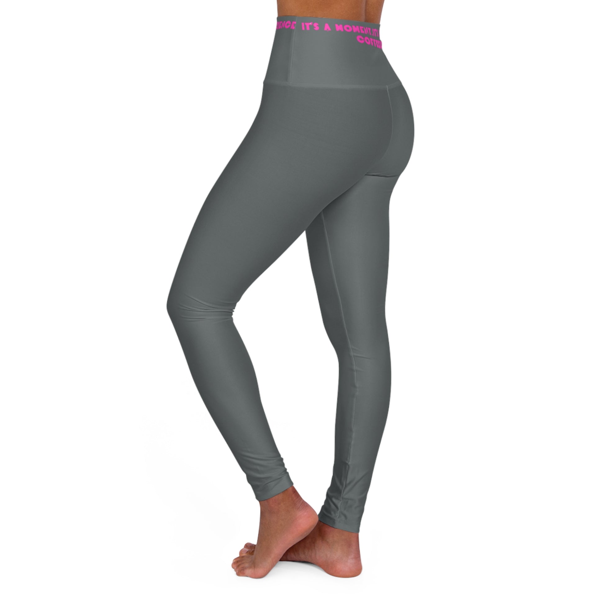 Grey Fitness High Waisted Yoga Leggings - COFFEEBRE