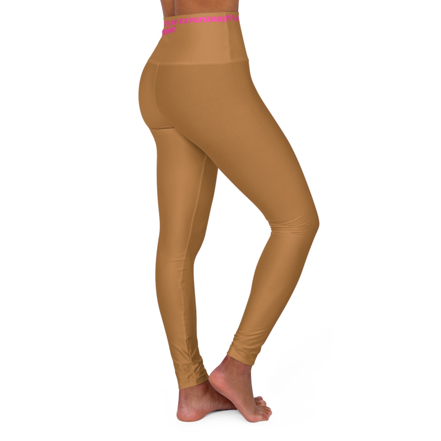 Light Brown Fitness High Waisted Leggings - COFFEEBRE