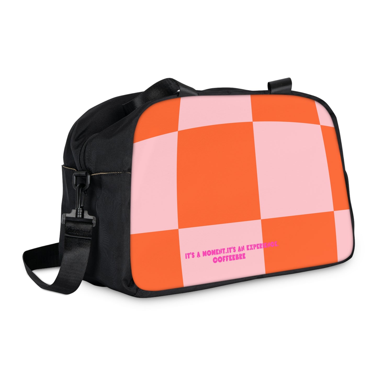 Orange Checkered Fitness Handbag - COFFEEBRE