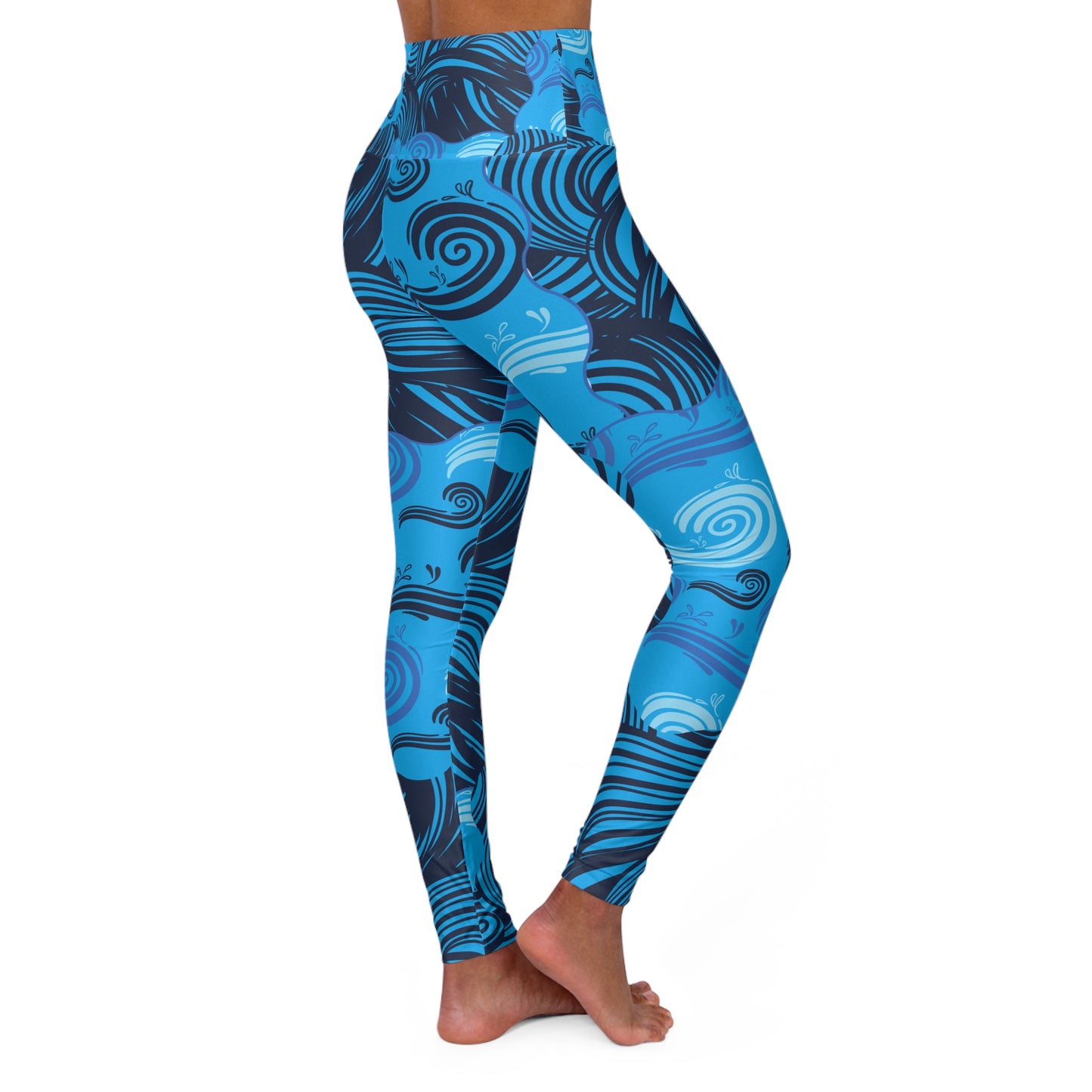 Ocean High Waisted Yoga Leggings - COFFEEBRE