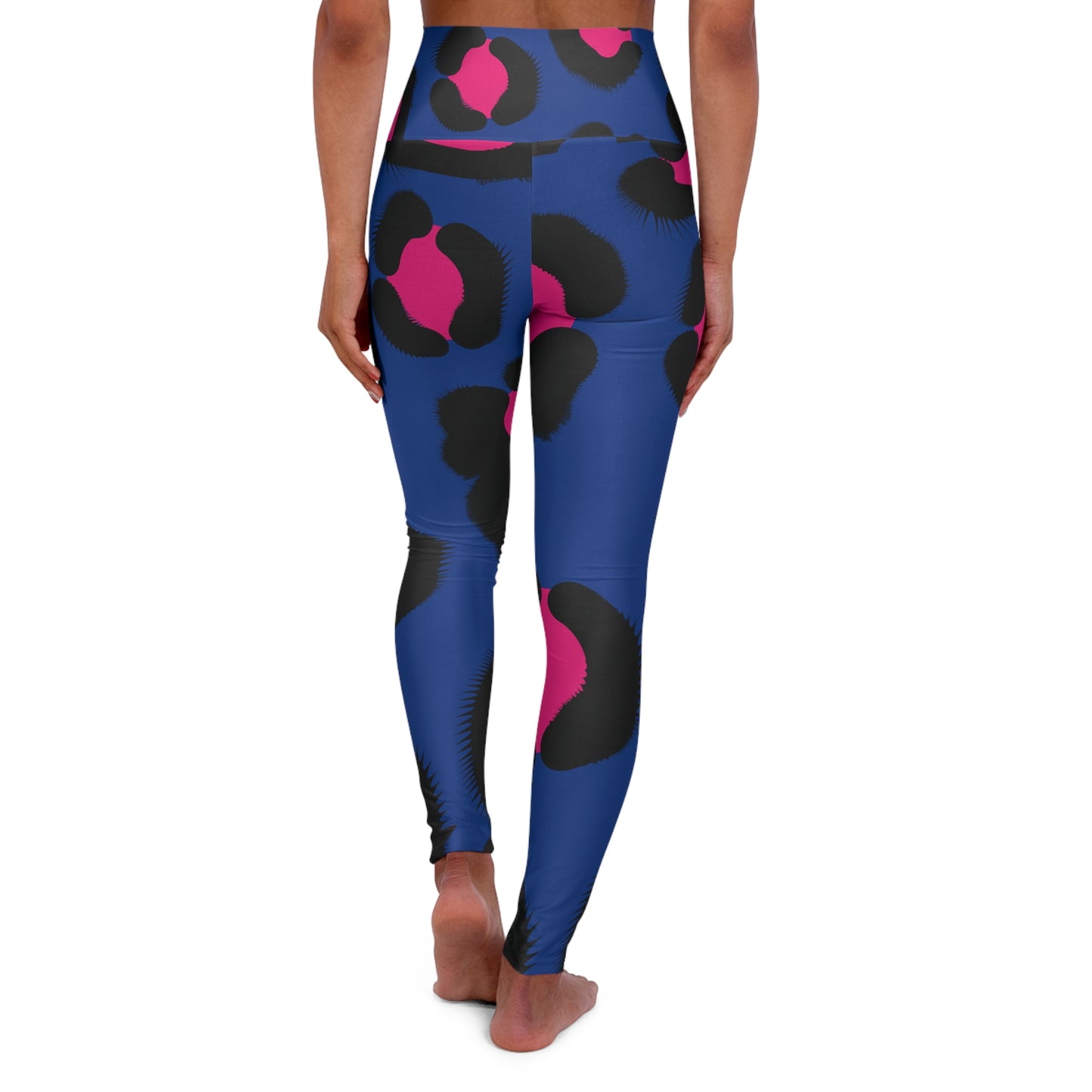 Blue Animal Print High Waisted Yoga Leggings - COFFEEBRE