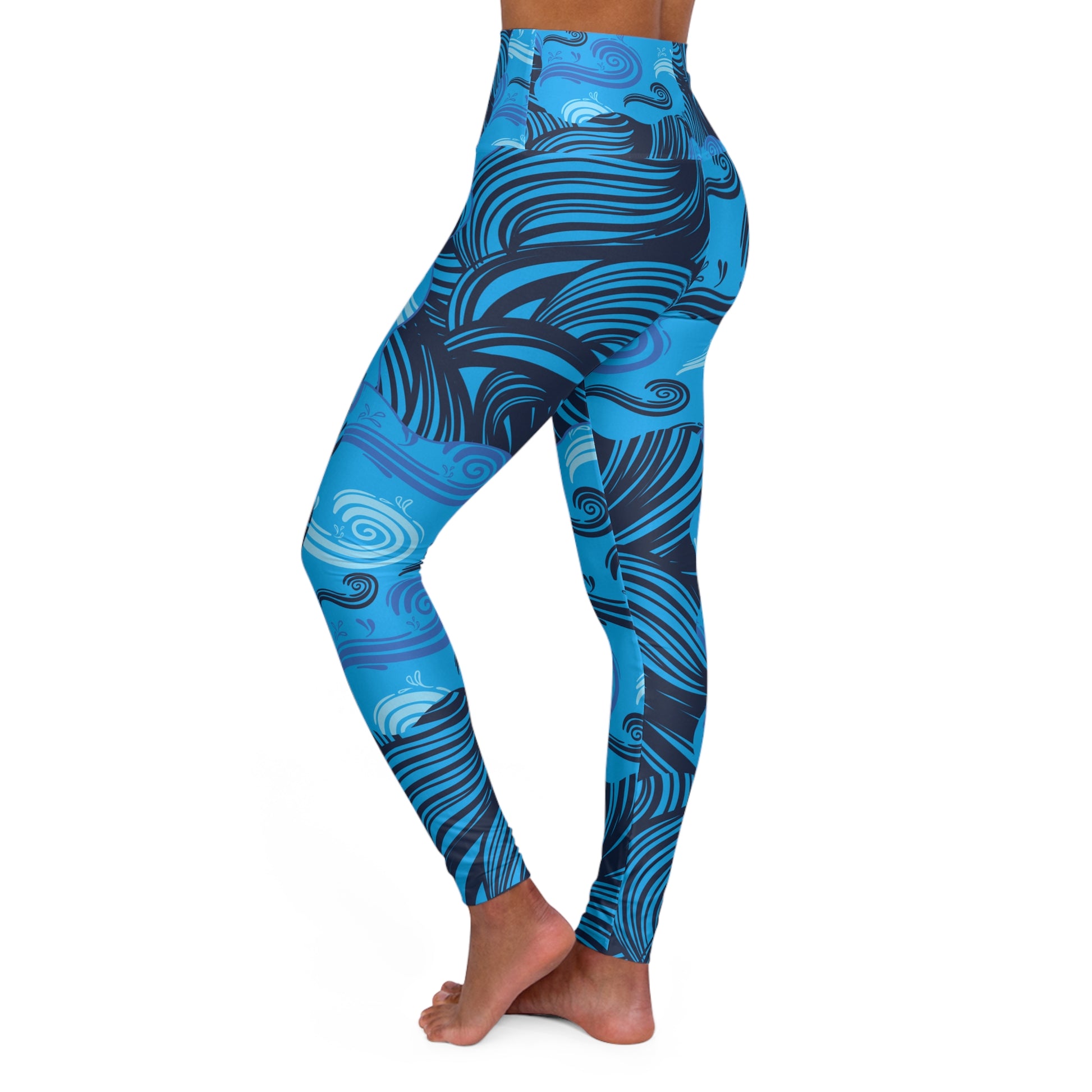 Ocean High Waisted Yoga Leggings - COFFEEBRE