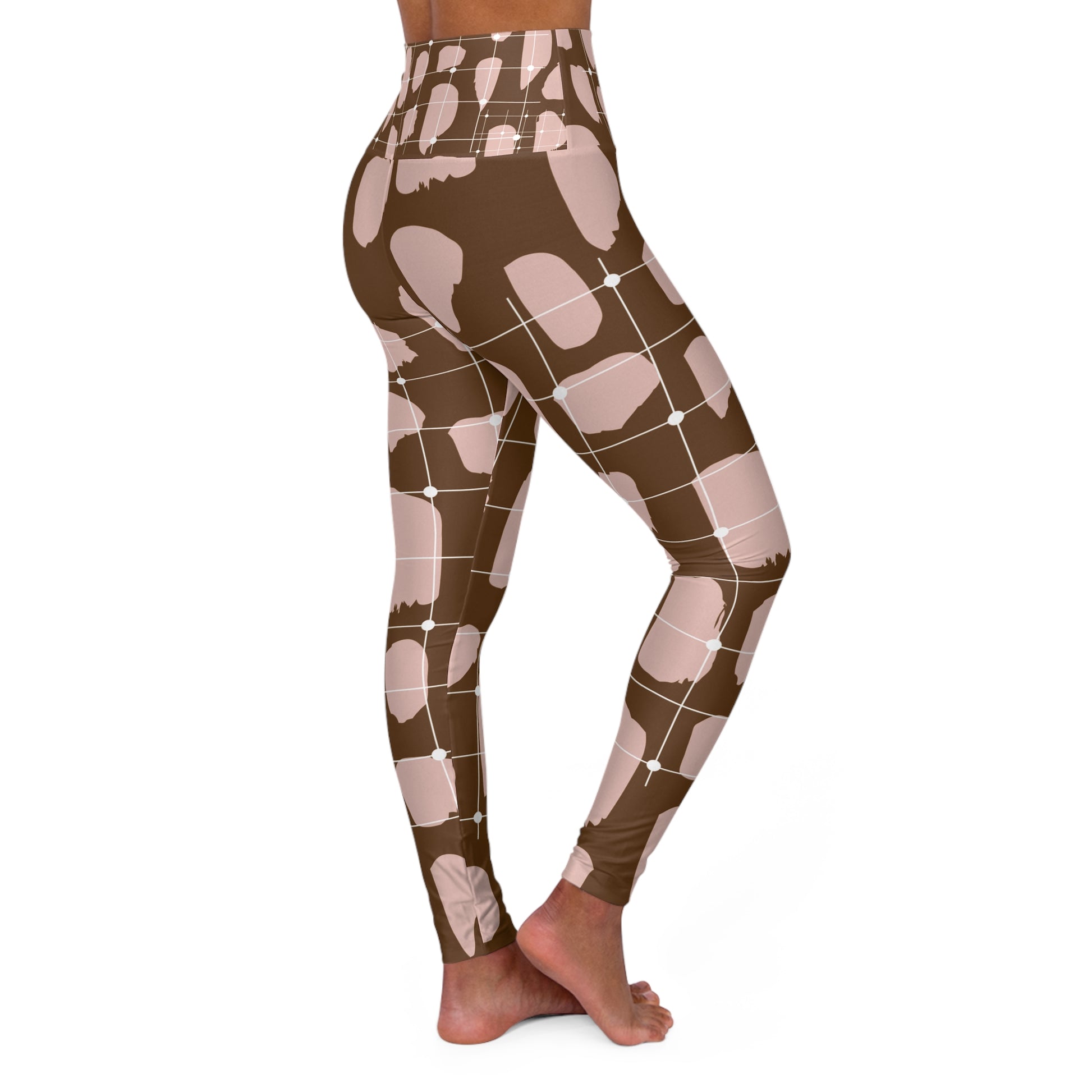 Brown High Waisted Yoga Leggings -  COFFEEBRE