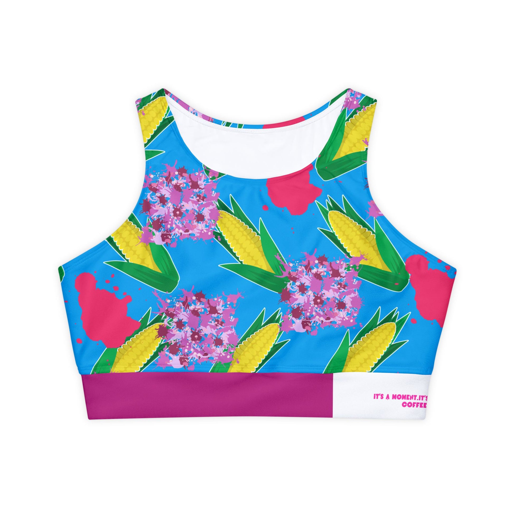 Floral Corn Fitness Sports Bra - COFFEEBRE