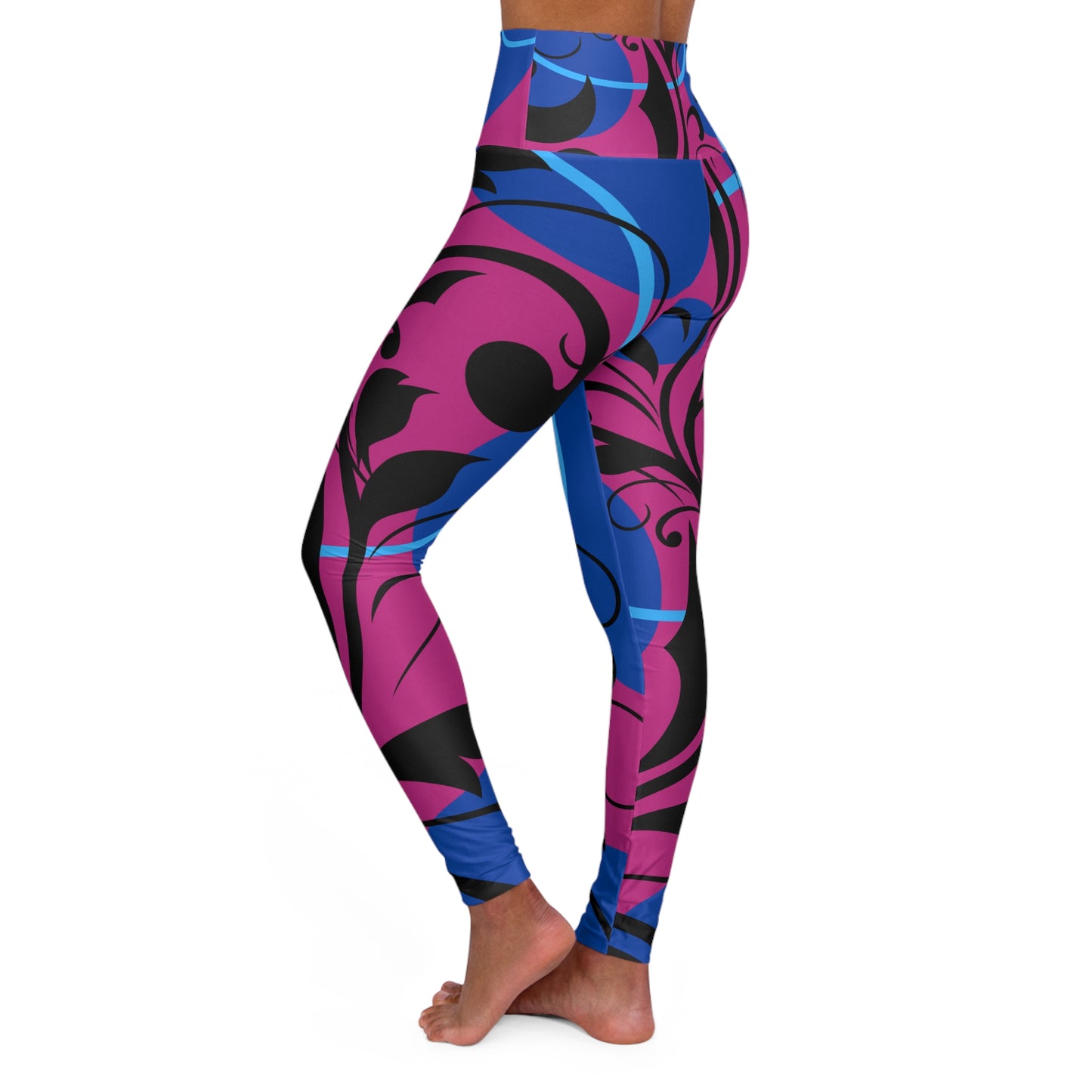 Pink High Waisted Running Leggings -COFFEEBRE