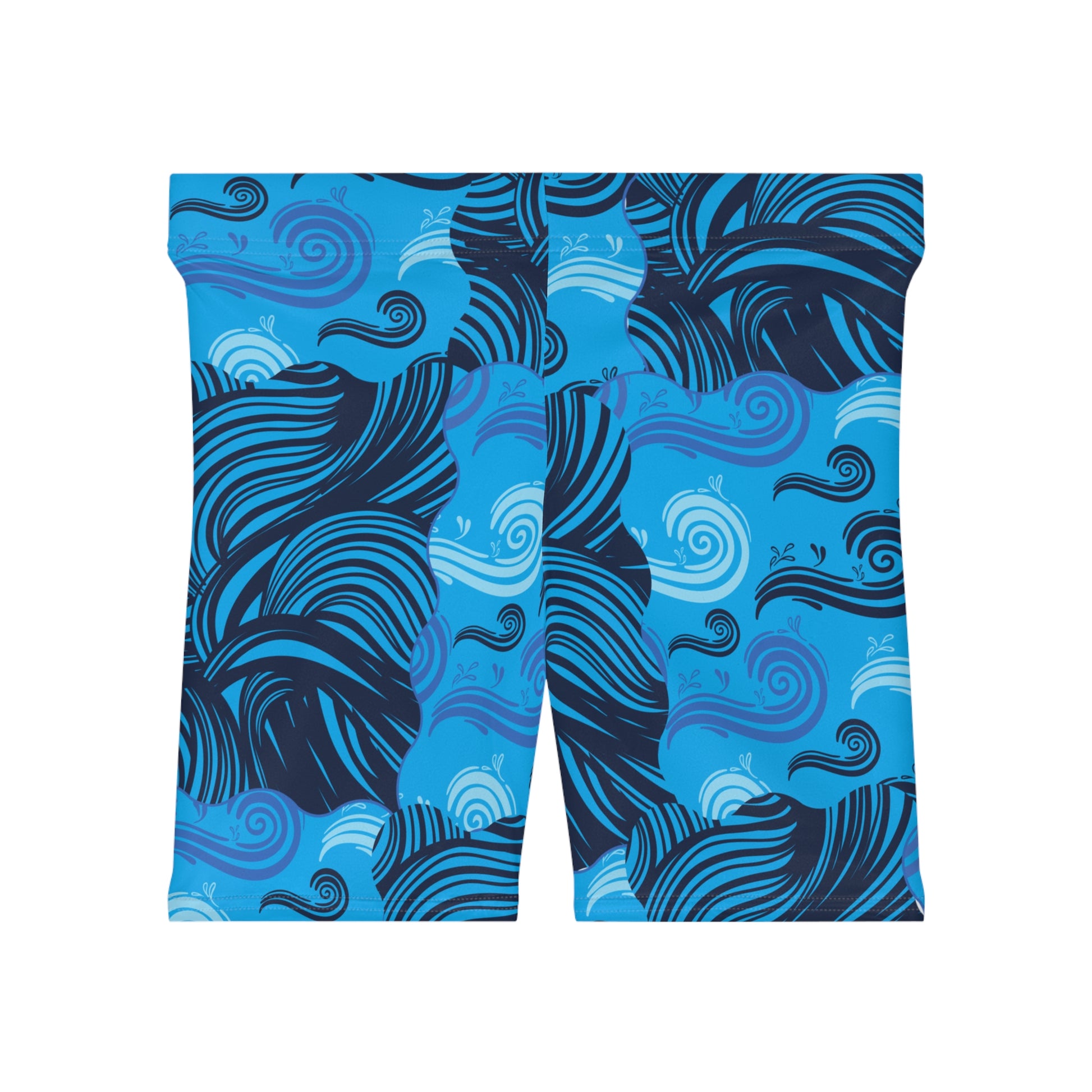 Ocean Wave Workout Biker Shorts - COFFEEBRE