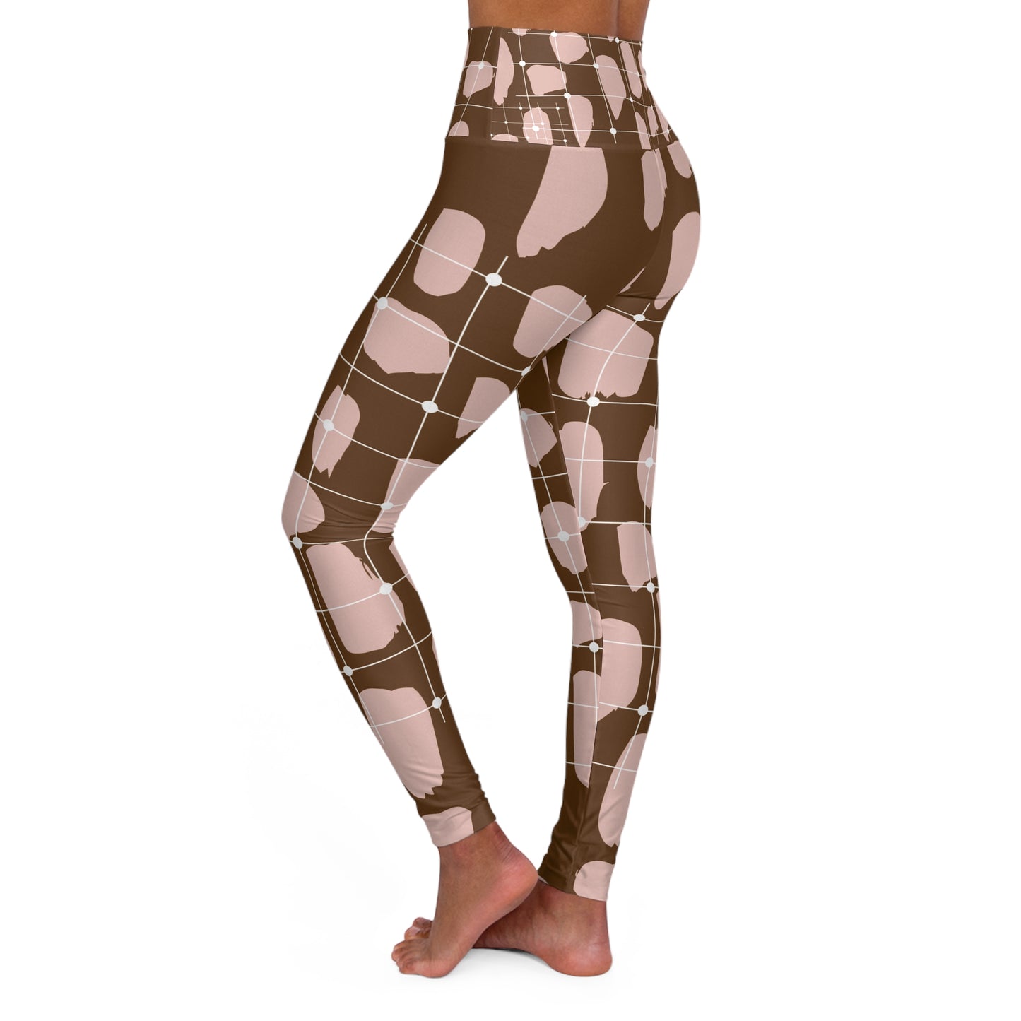 Brown High Waisted Yoga Leggings -  COFFEEBRE