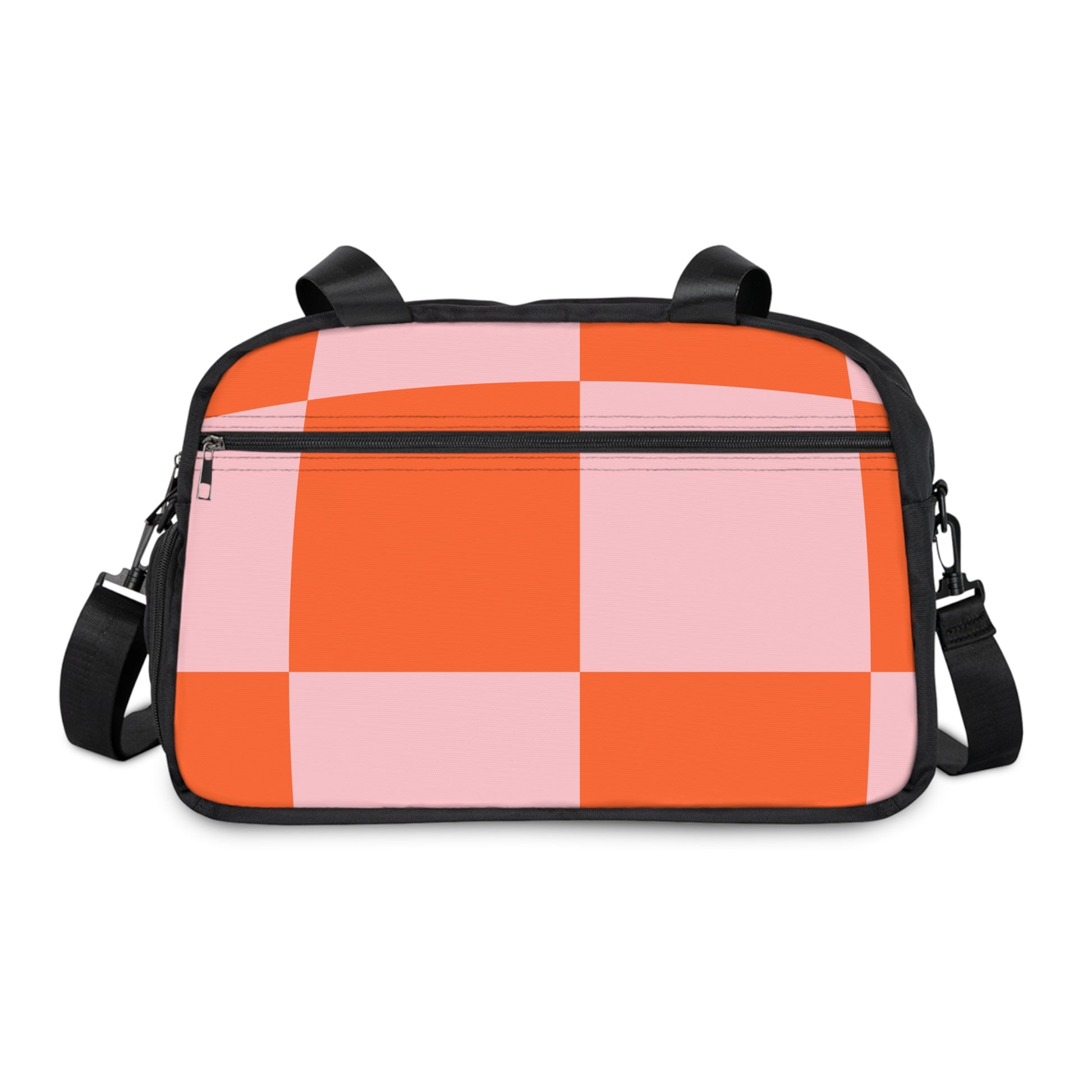 Orange Checkered Fitness Handbag - COFFEEBRE