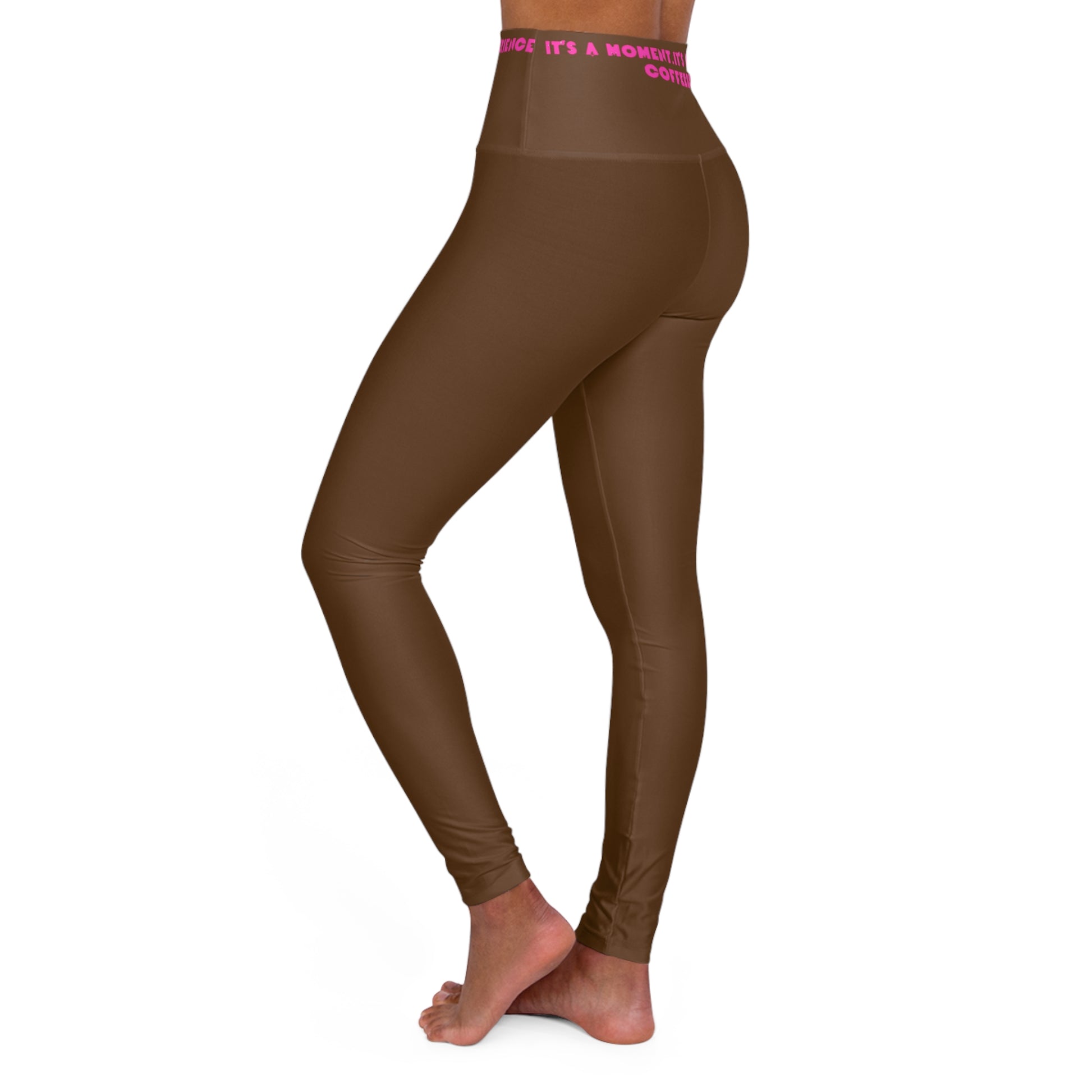 Brown Fitness High Waisted Leggings - COFFEEBRE