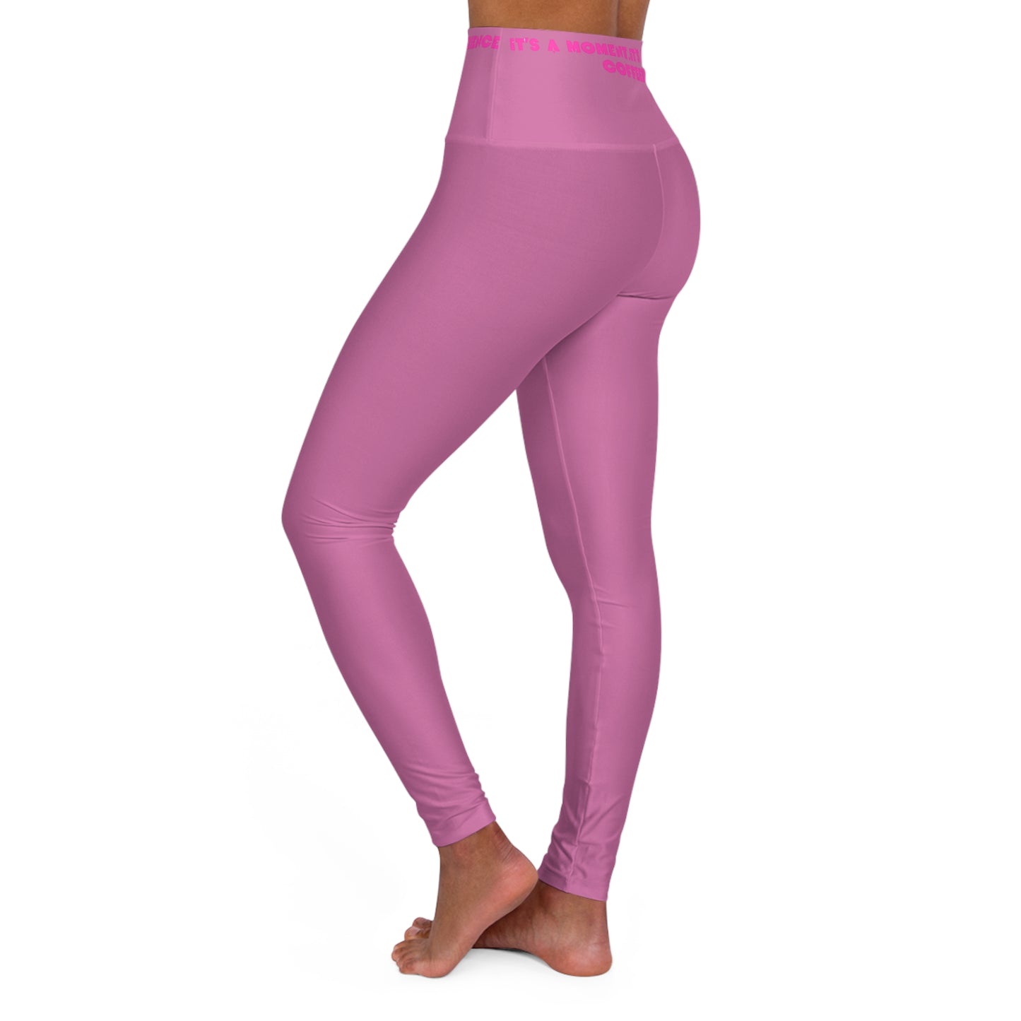 Light Pink Fitness High Waisted Leggings - COFFEEBRE