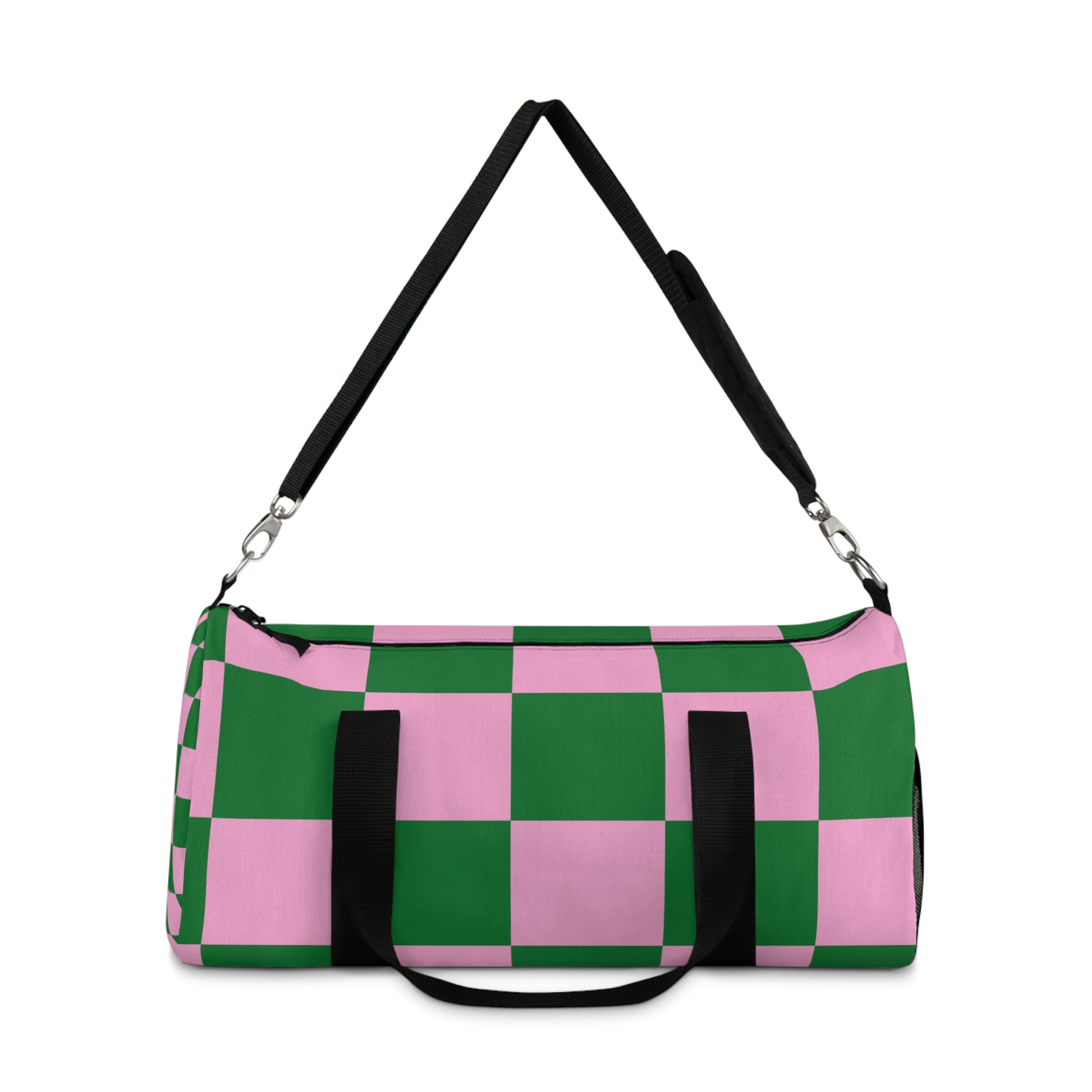 Green Checkered Gym Duffel Bag - COFFEEBRE