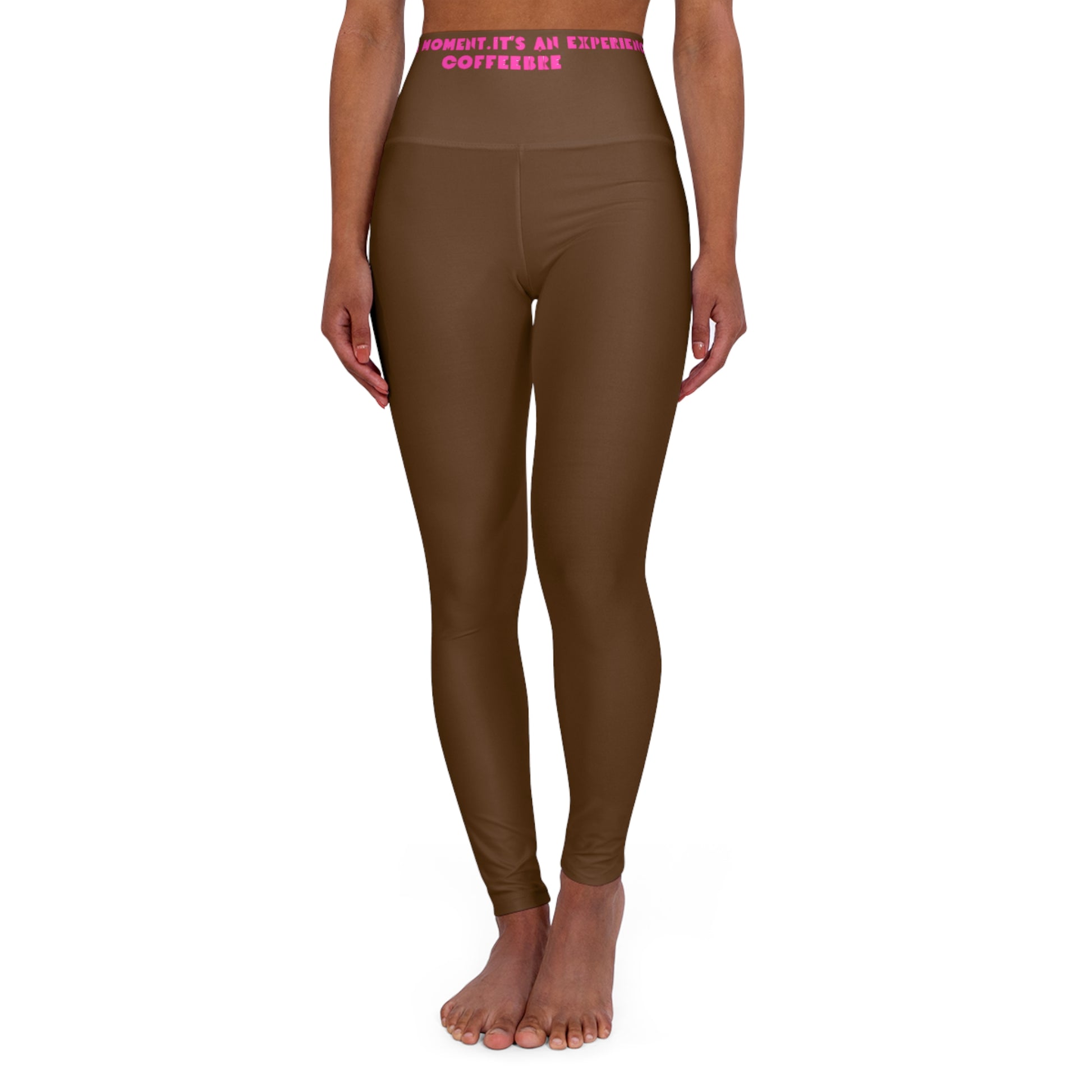 Brown Fitness High Waisted Leggings - COFFEEBRE