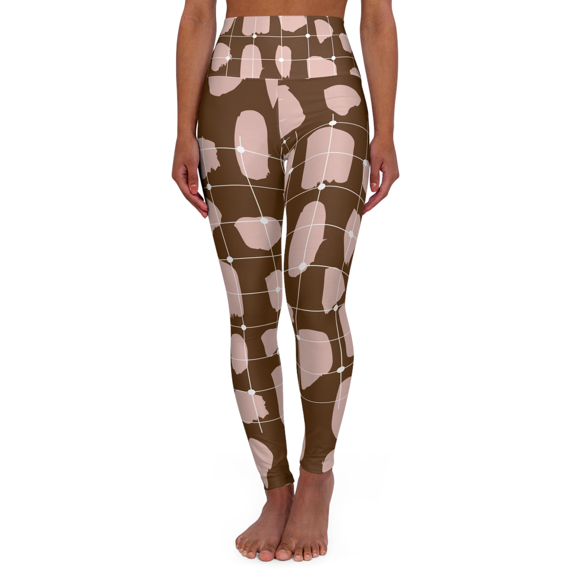 Brown High Waisted Yoga Leggings -  COFFEEBRE