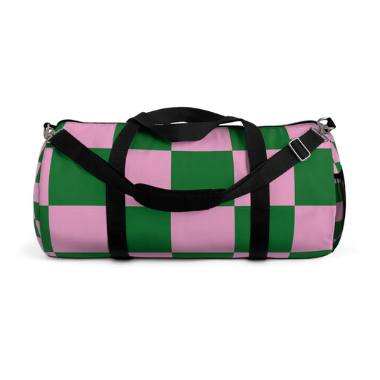 Green Checkered Gym Duffel Bag - COFFEEBRE