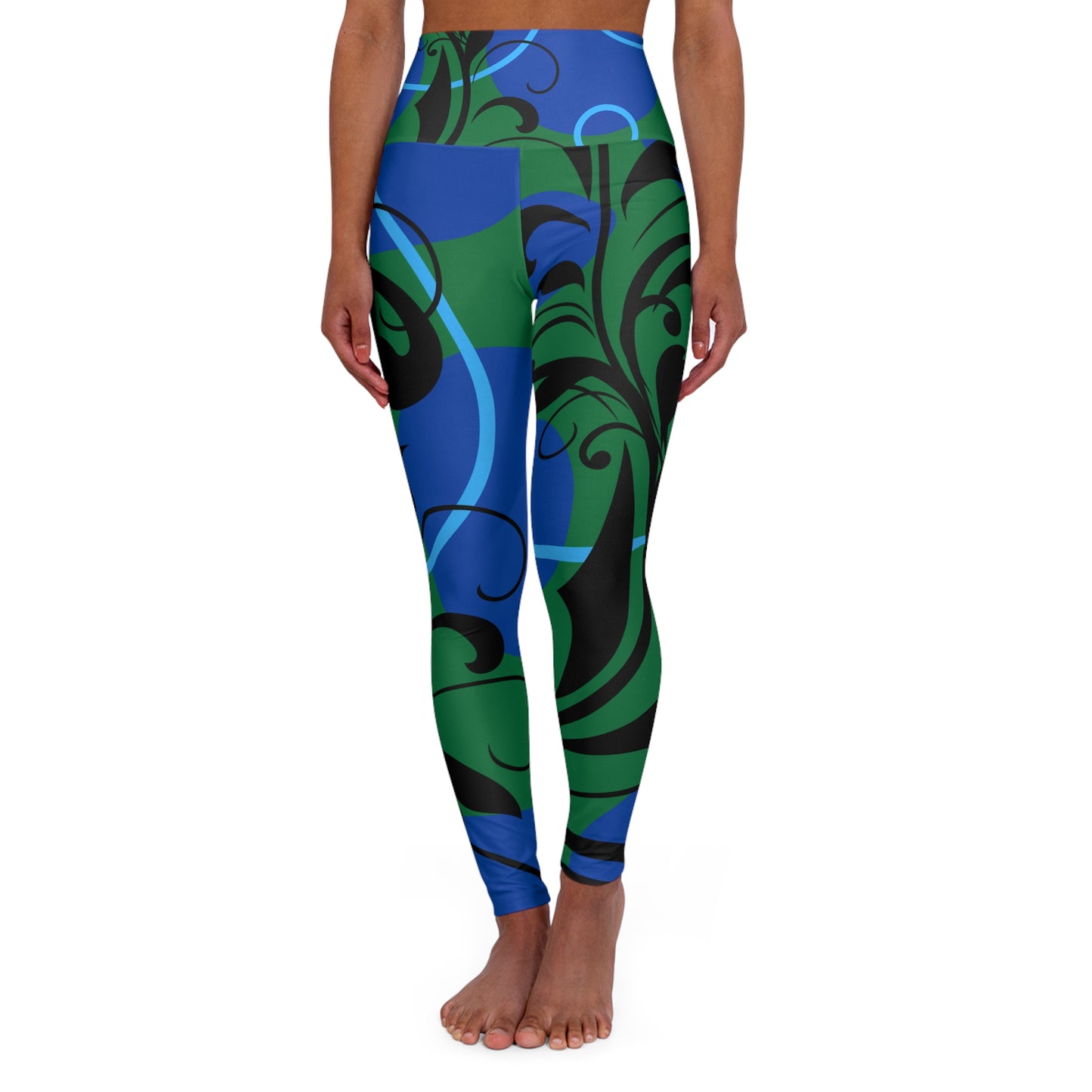 Green High Waisted Yoga Leggings - COFFEEBRE