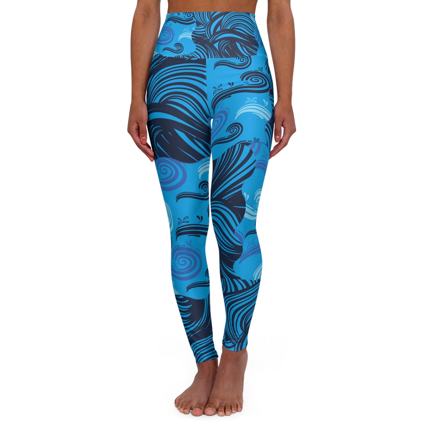 Ocean High Waisted Yoga Leggings - COFFEEBRE