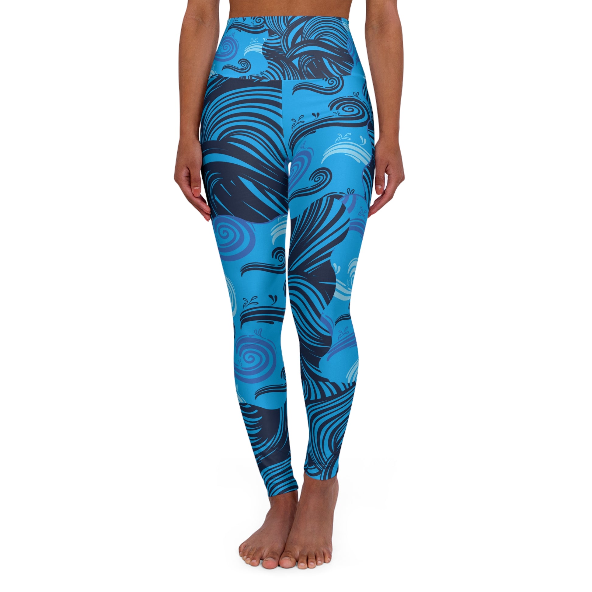 Ocean High Waisted Yoga Leggings - COFFEEBRE