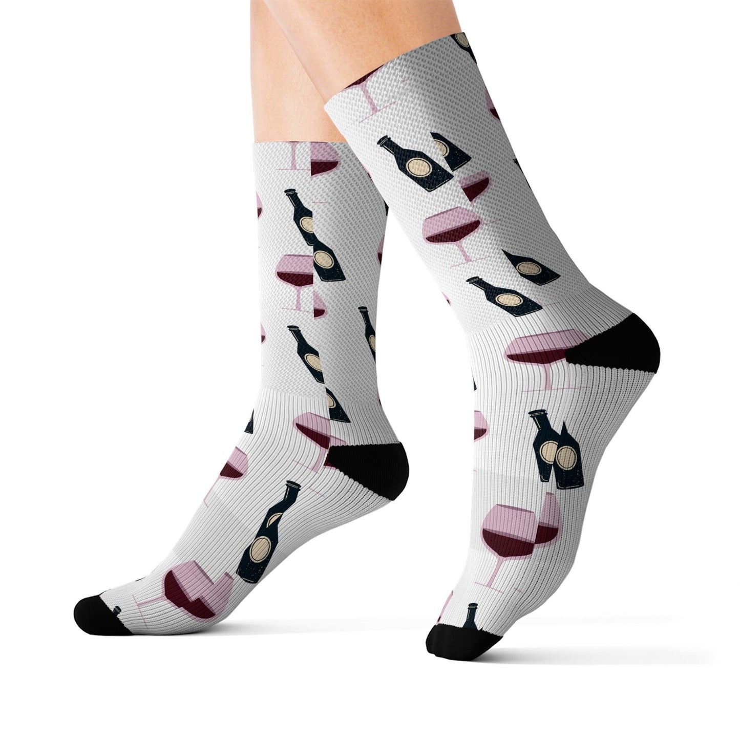 A Glass of Wine Saves a Day Socks - COFFEEBRE