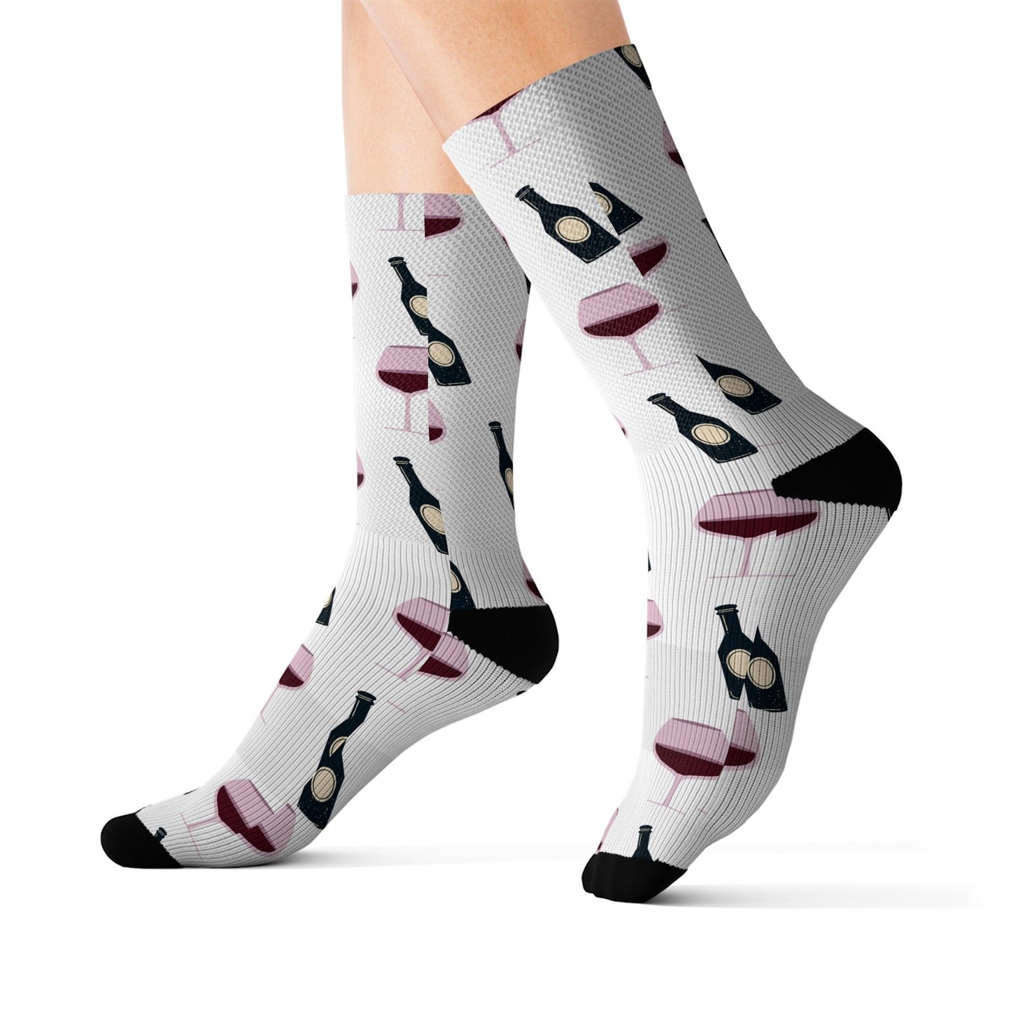 A Glass of Wine Saves a Day Socks - COFFEEBRE