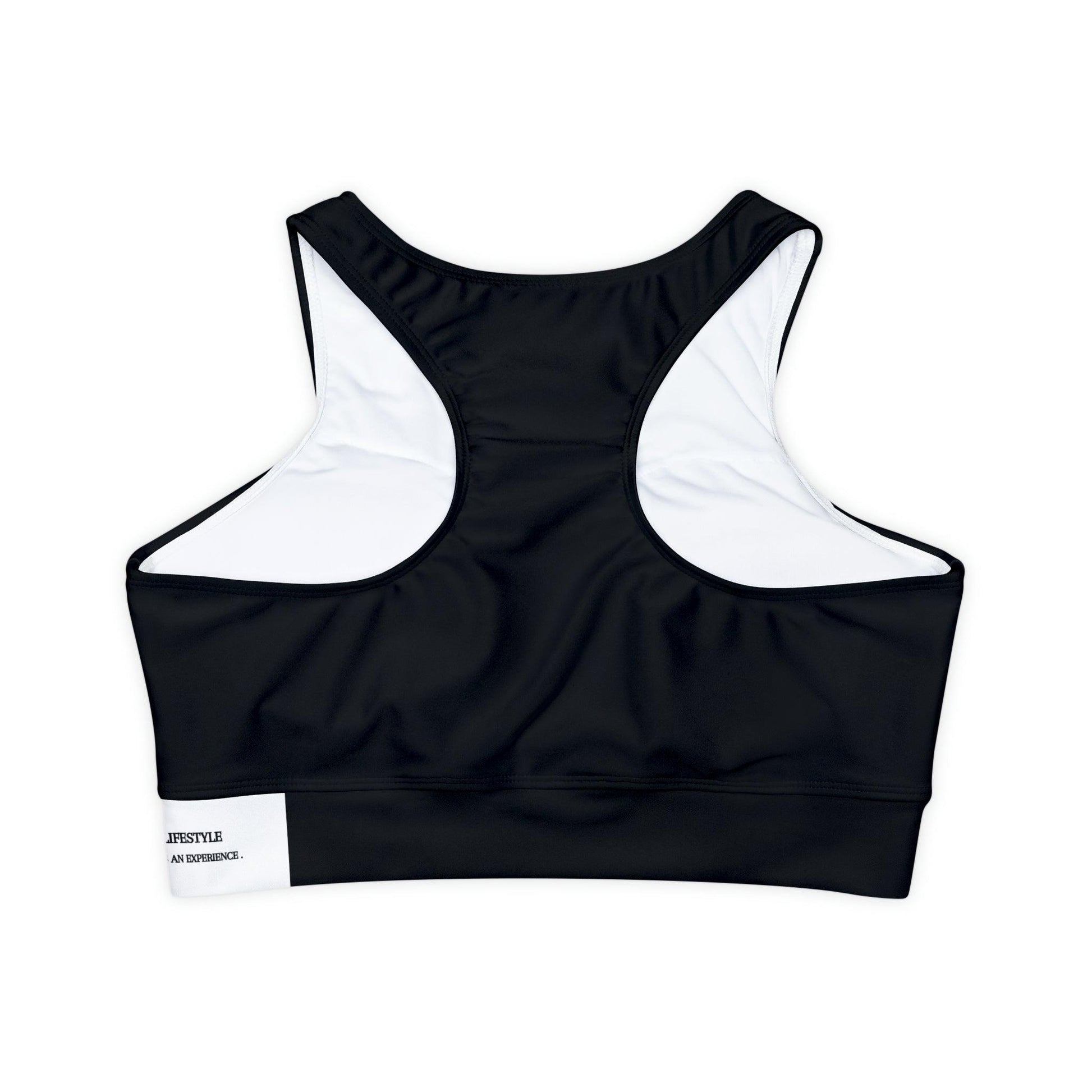 Black Padded Racerback Sports Bra - COFFEEBRE