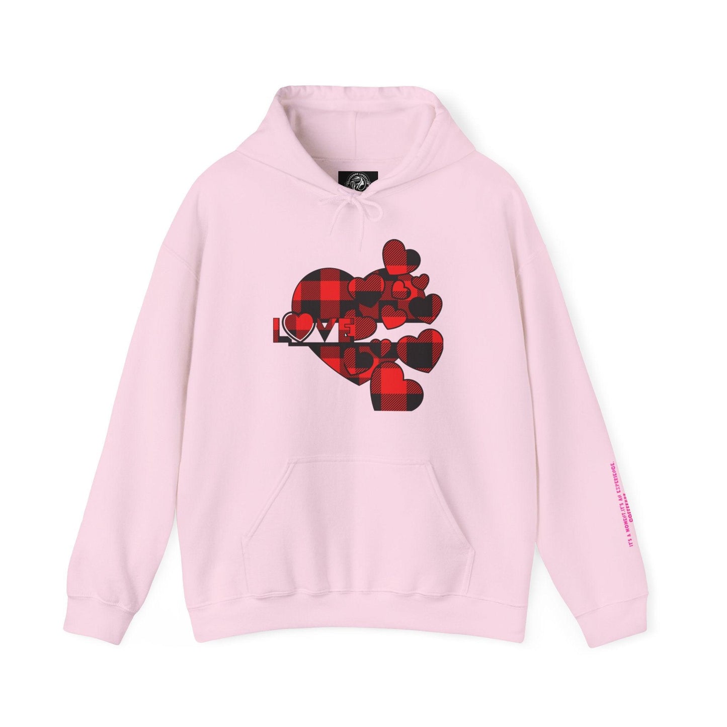 Checkered Heart Hooded Sweatshirt - COFFEEBRE