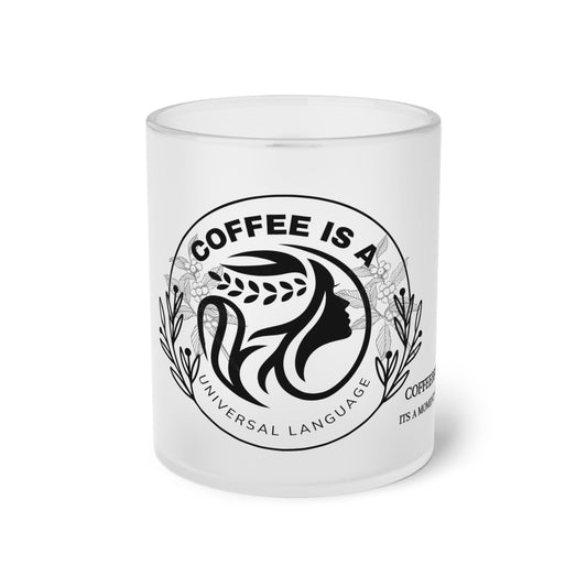 Coffee a Universal Language Frosted Glass Mug - COFFEEBRE