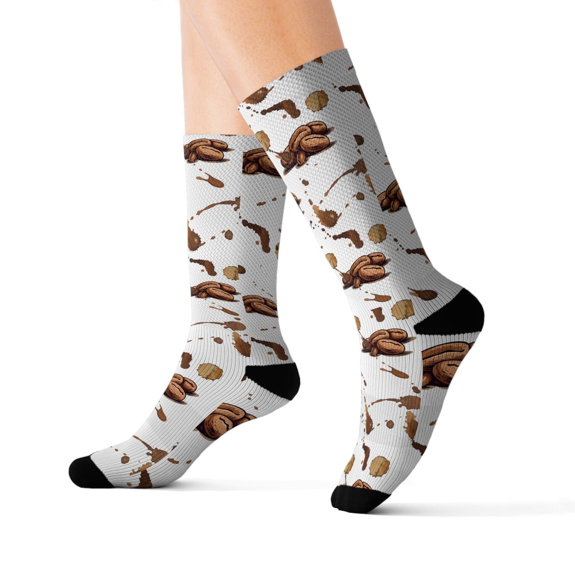 Coffee Bean and Latte Stained Socks - COFFEEBRE