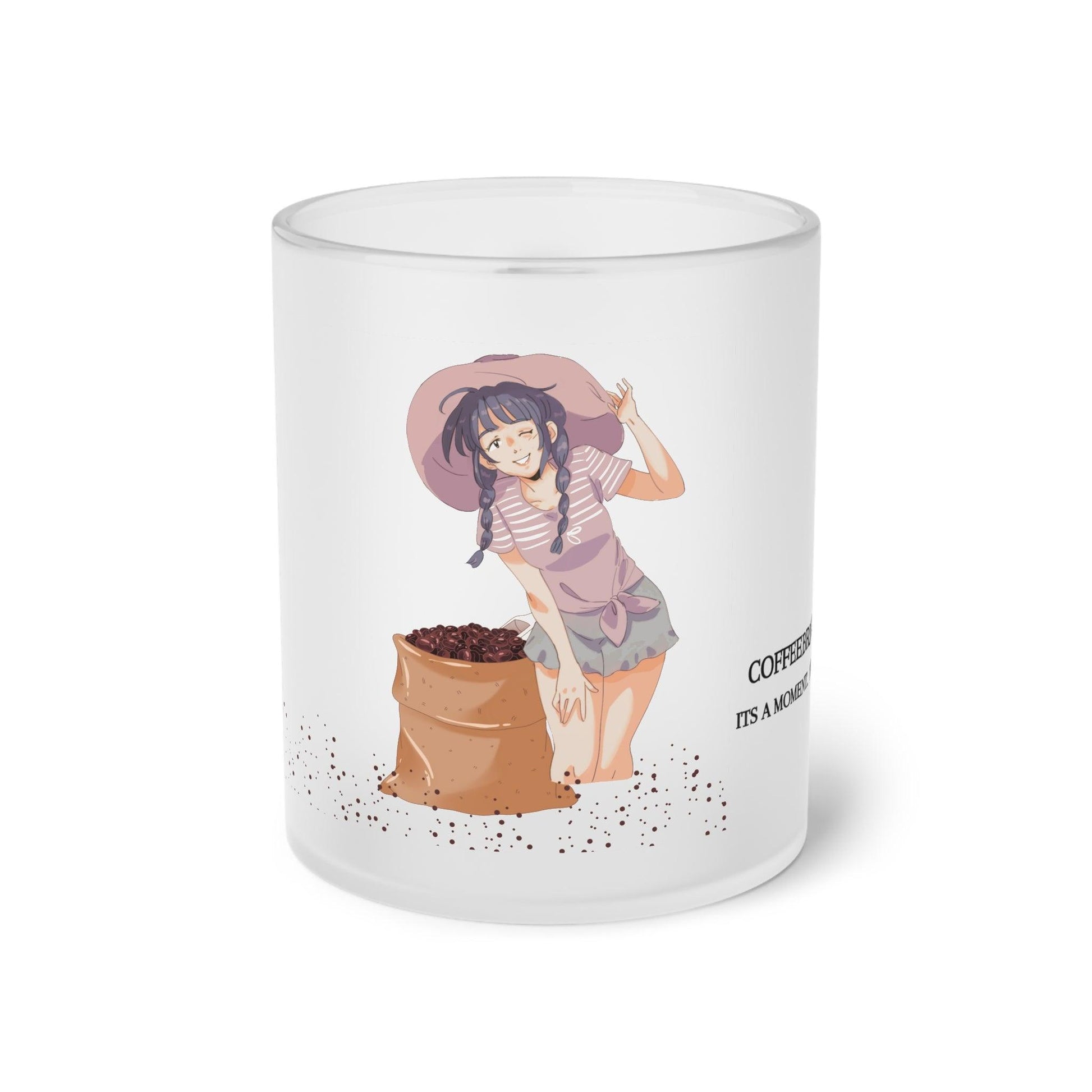 Coffee Farm Girl Frosted Glass Mug - COFFEEBRE