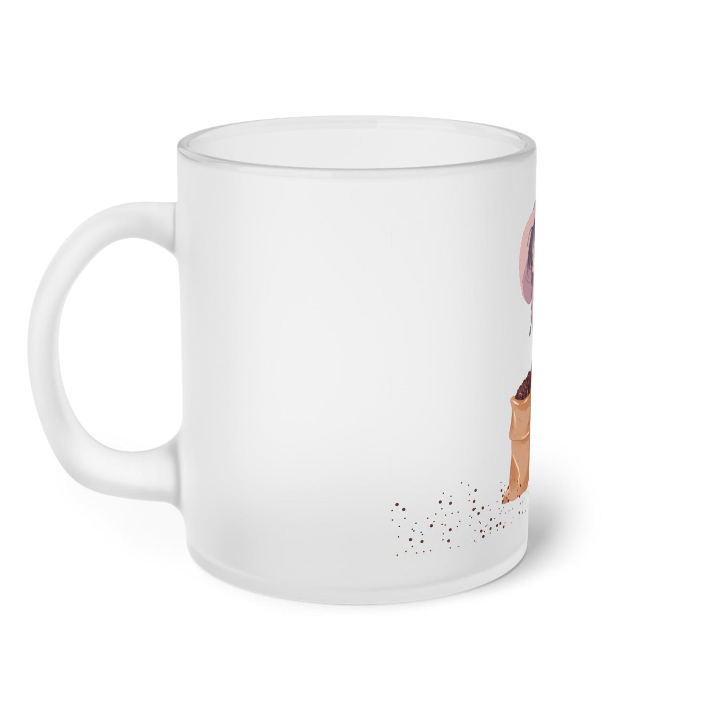 Coffee Farm Girl Frosted Glass Mug - COFFEEBRE