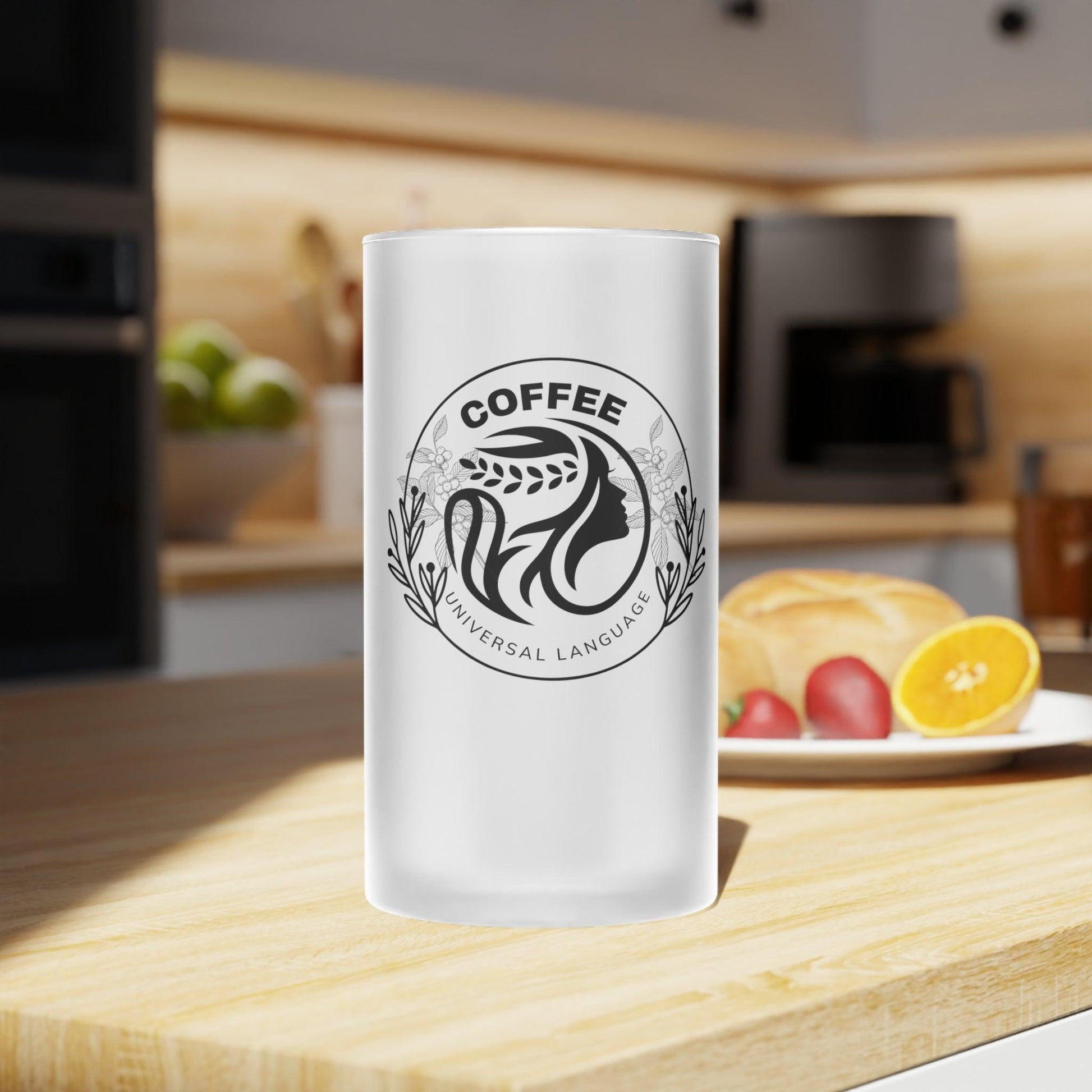 Coffee Language Frosted Glass Latte Mug - COFFEEBRE