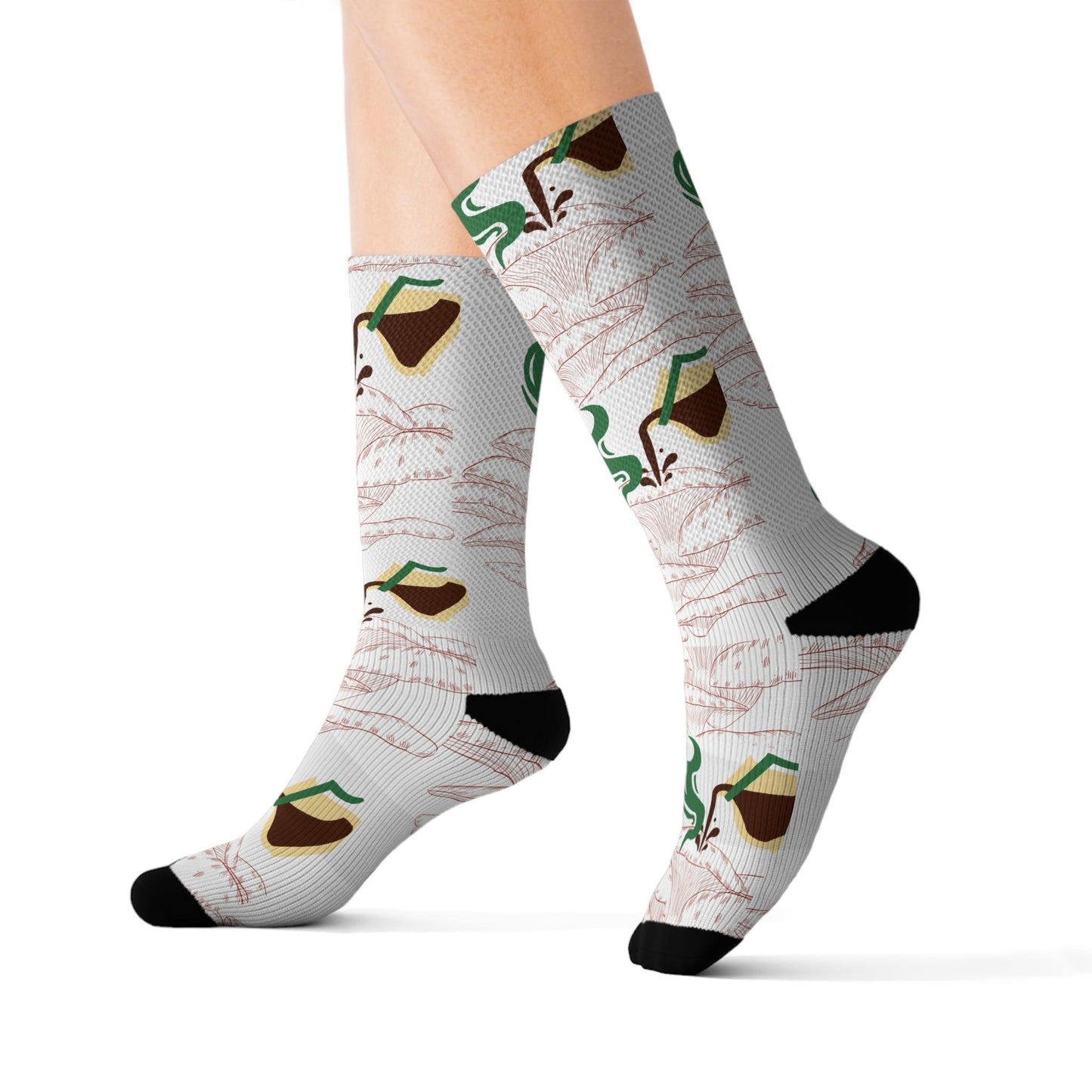 Coffee Mushroom Garden Socks - COFFEEBRE