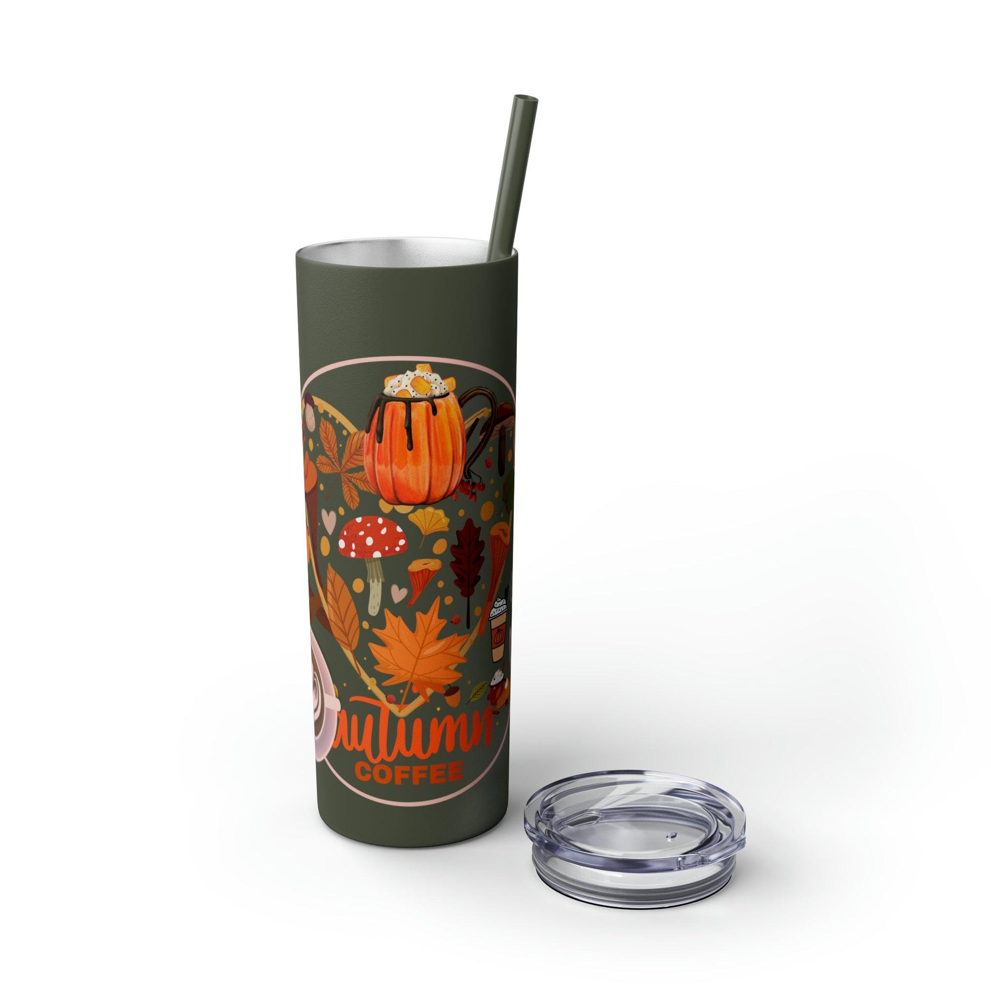 Coffeebre Autumn Skinny Tumbler with Straw, 20oz - COFFEEBRE