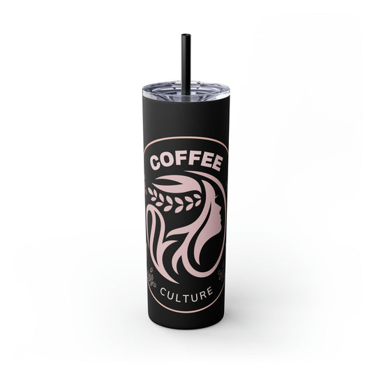 Coffeebre Coffee Culture Skinny Tumbler with Straw, 20oz - COFFEEBRE