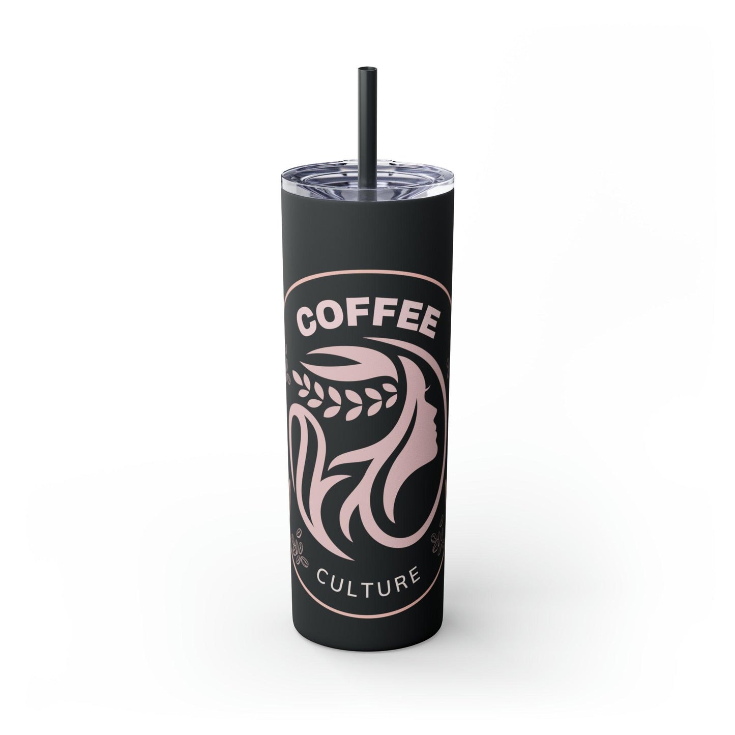 Coffeebre Coffee Culture Skinny Tumbler with Straw, 20oz - COFFEEBRE