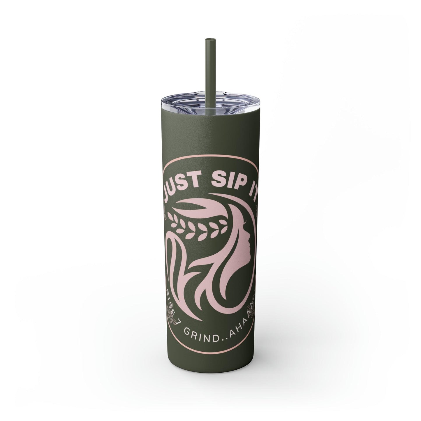 Coffeebre Just Sip It Skinny Tumbler with Straw, 20oz - COFFEEBRE