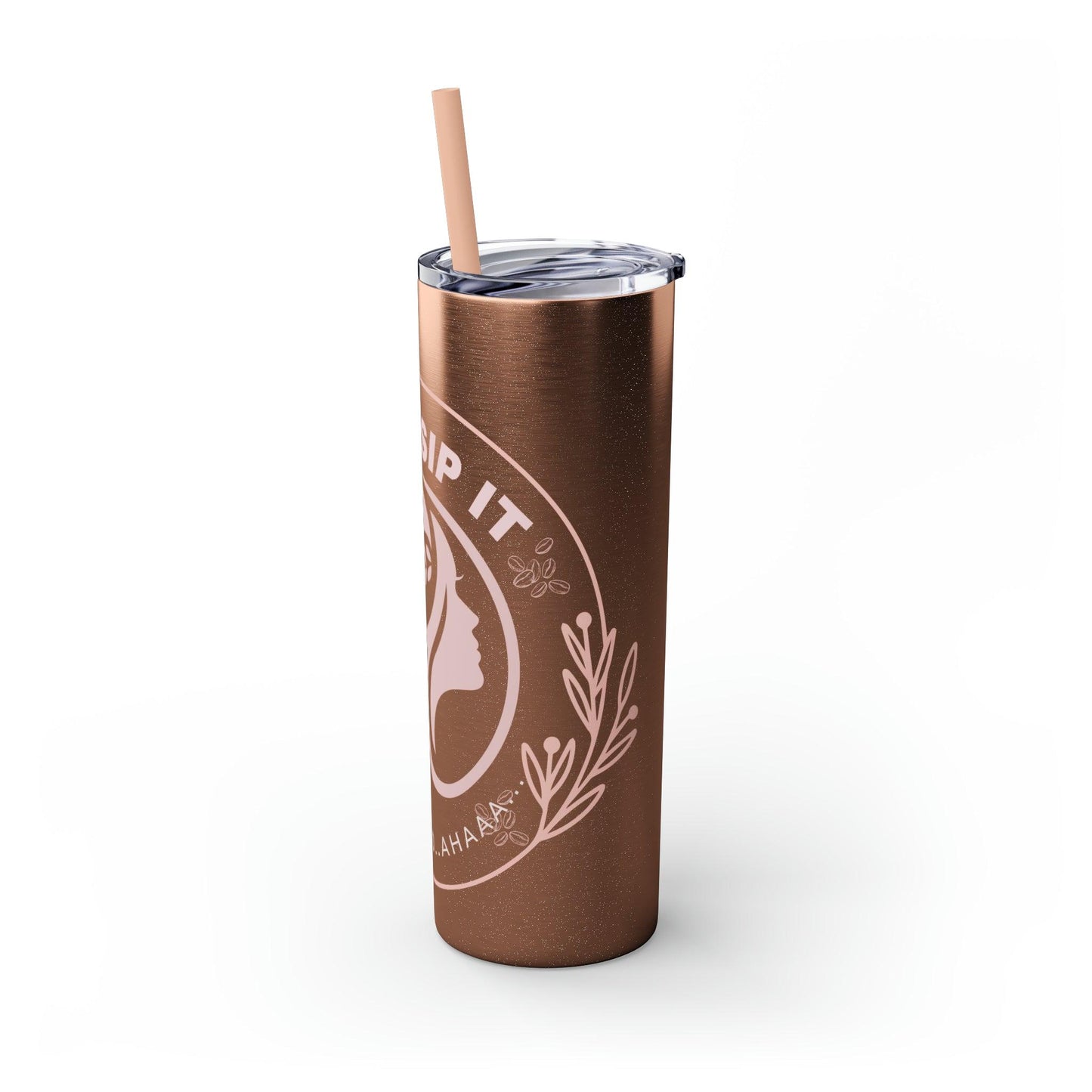 Coffeebre Just Sip It Skinny Tumbler with Straw, 20oz - COFFEEBRE