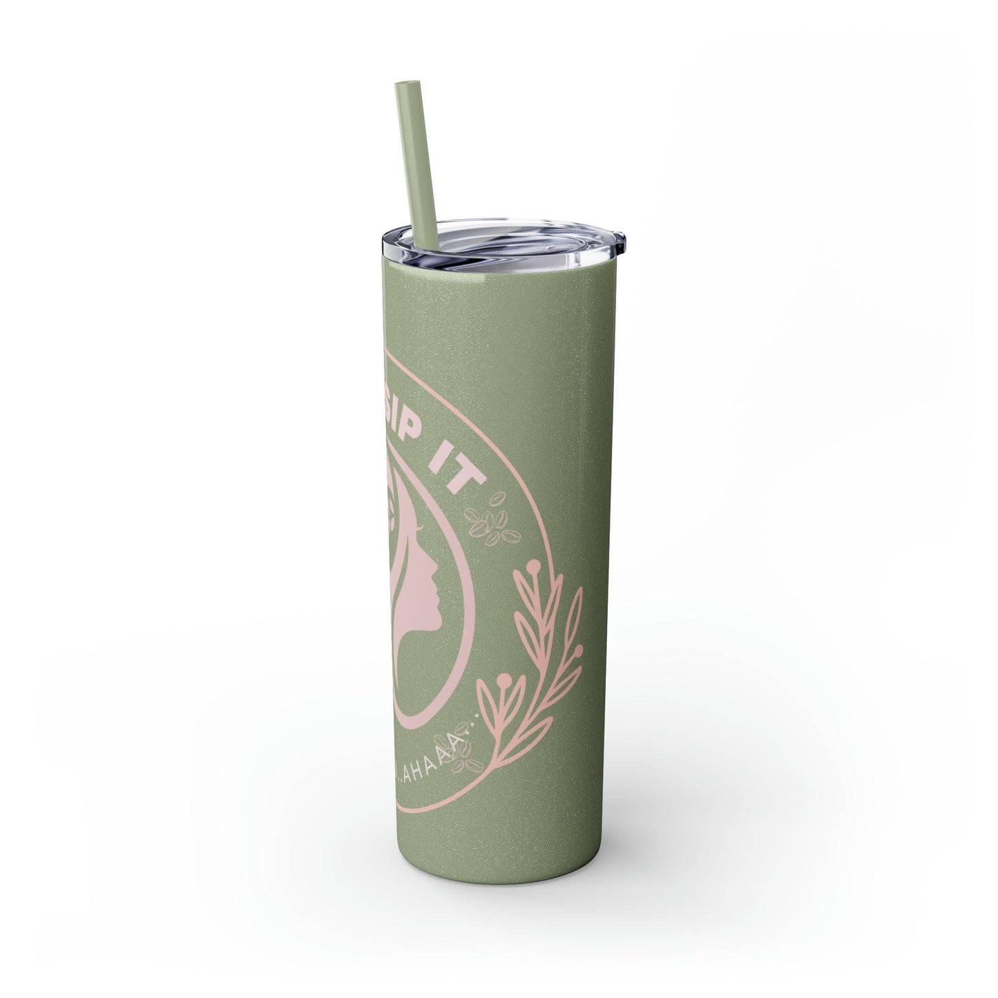 Coffeebre Just Sip It Skinny Tumbler with Straw, 20oz - COFFEEBRE