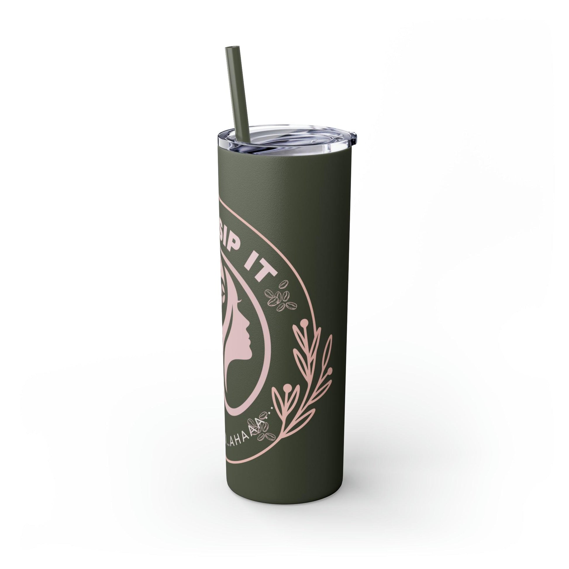 Coffeebre Just Sip It Skinny Tumbler with Straw, 20oz - COFFEEBRE